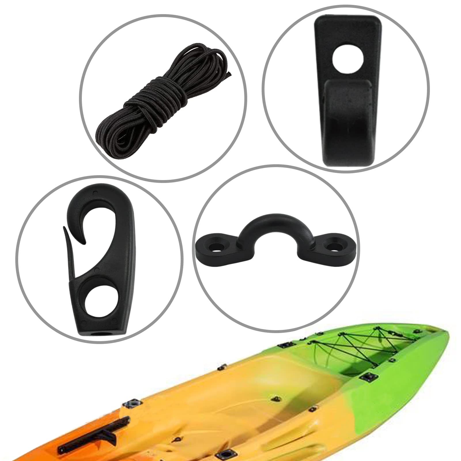 ISURE MARINE Kayak Deck Rigging Kit - Heavy Duty Boating Accessories for Kayak, Canoe & Small Boats | Perfect for Fishing, Camping & Water Sports