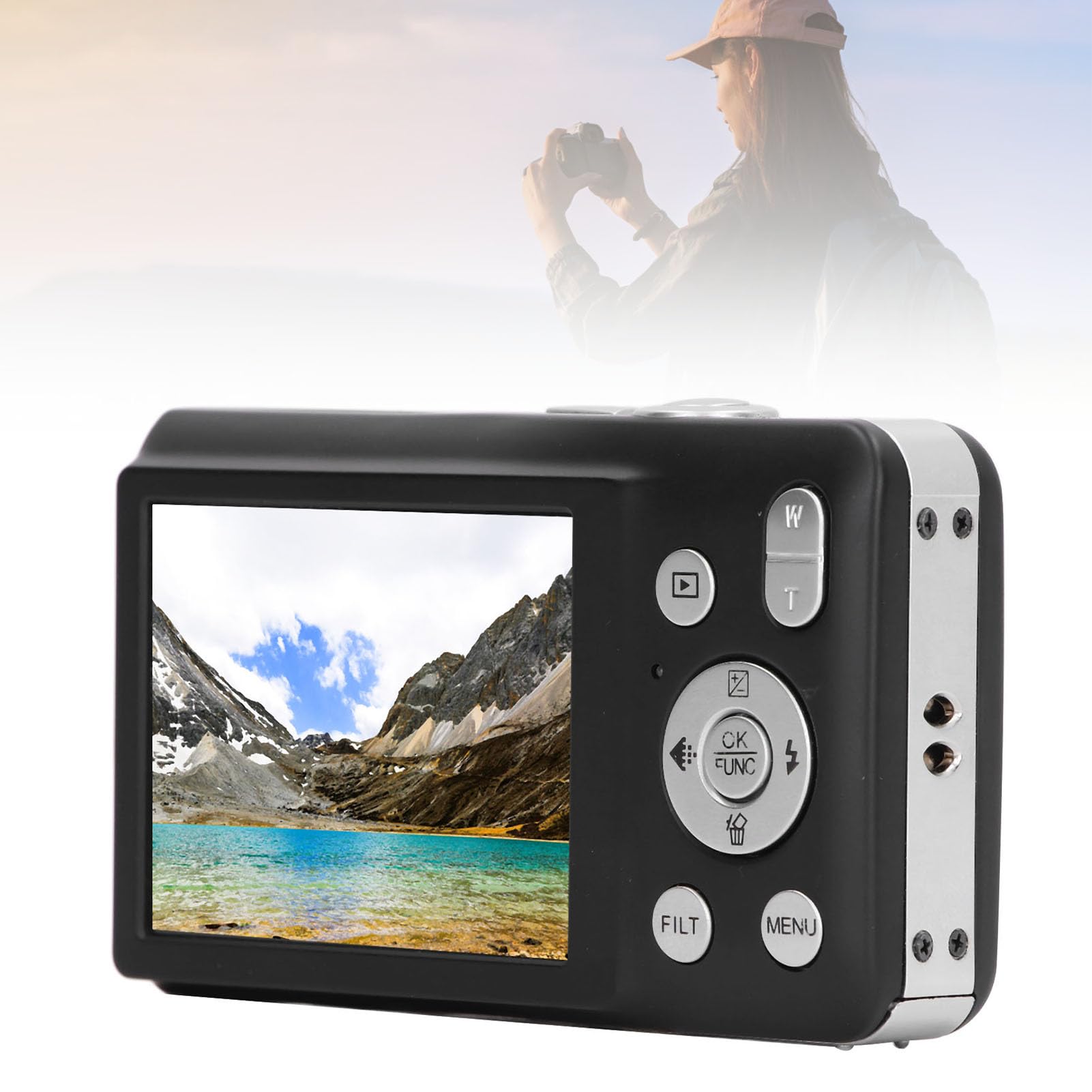 8K Digital Camera for Photography & Vlogging - 68MP Compact Camera with 2.7in LCD Screen, 16X Digital Zoom, Ideal for Teens & Beginners - Perfect for Travel, YouTube Content Creation, and Everyday Photography (Black)