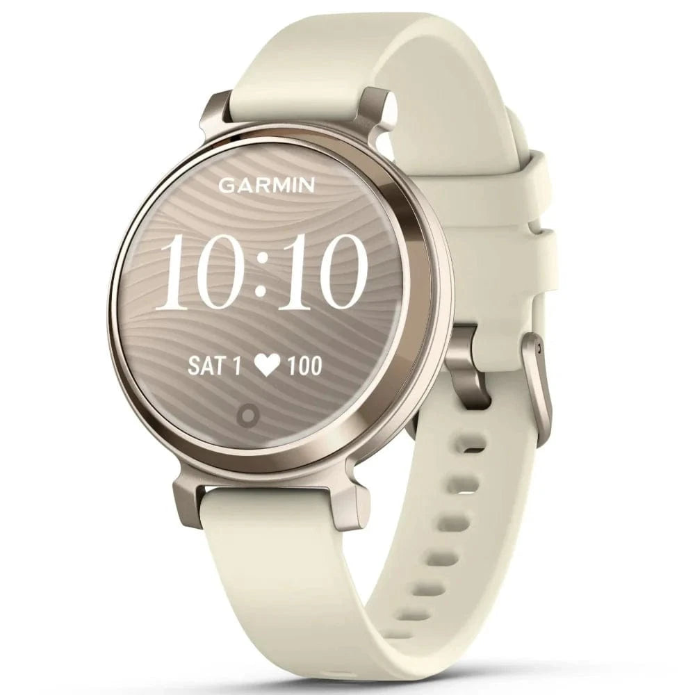 Garmin Lily 2 Smart Watch for Women - Slim & Stylish Fitness Tracker with Heart Rate Monitor, Sleep Tracking, Cream Gold Case & Coconut Silicone Band - Perfect for Workouts, Daily Wear & Office Fashion