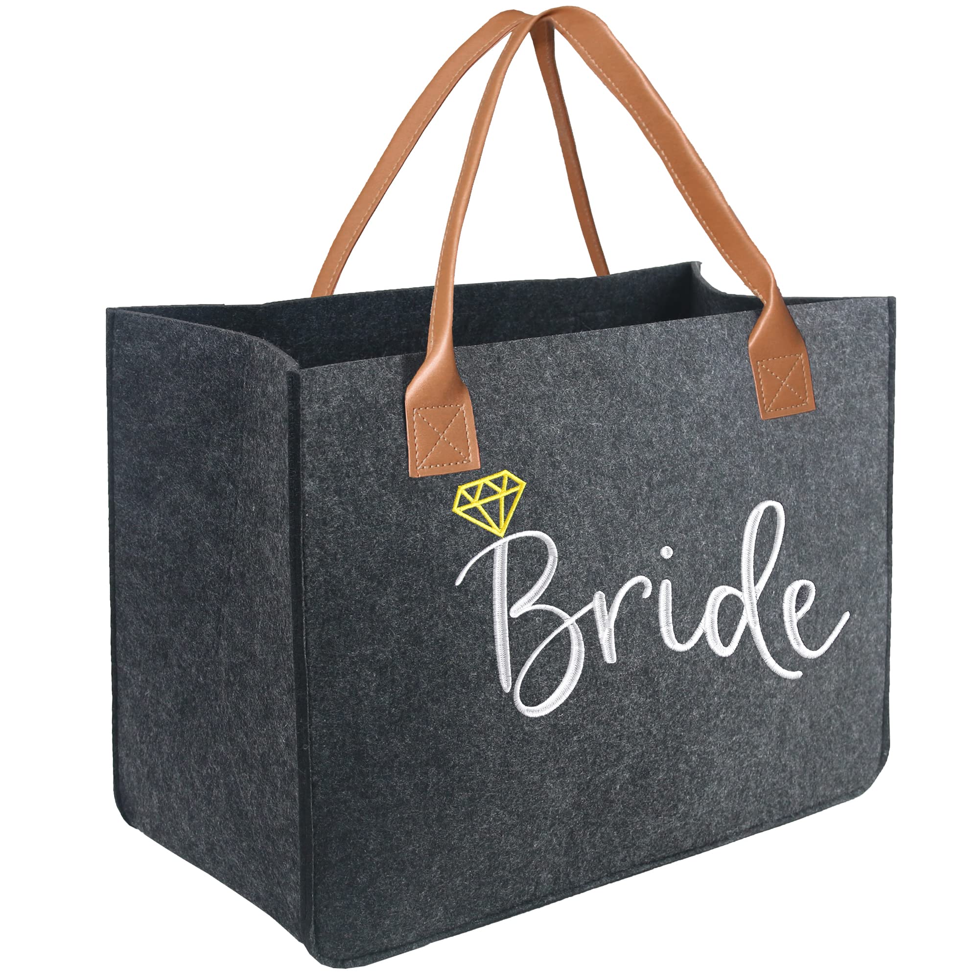 Personalized BeeGreen Felt Monogram Tote Bag with Inner Pocket - Custom Teacher Gift, Mother's Day Present, Wedding Favor, Beach & Birthday Tote - Perfect for School, Shopping, Travel & Everyday Use