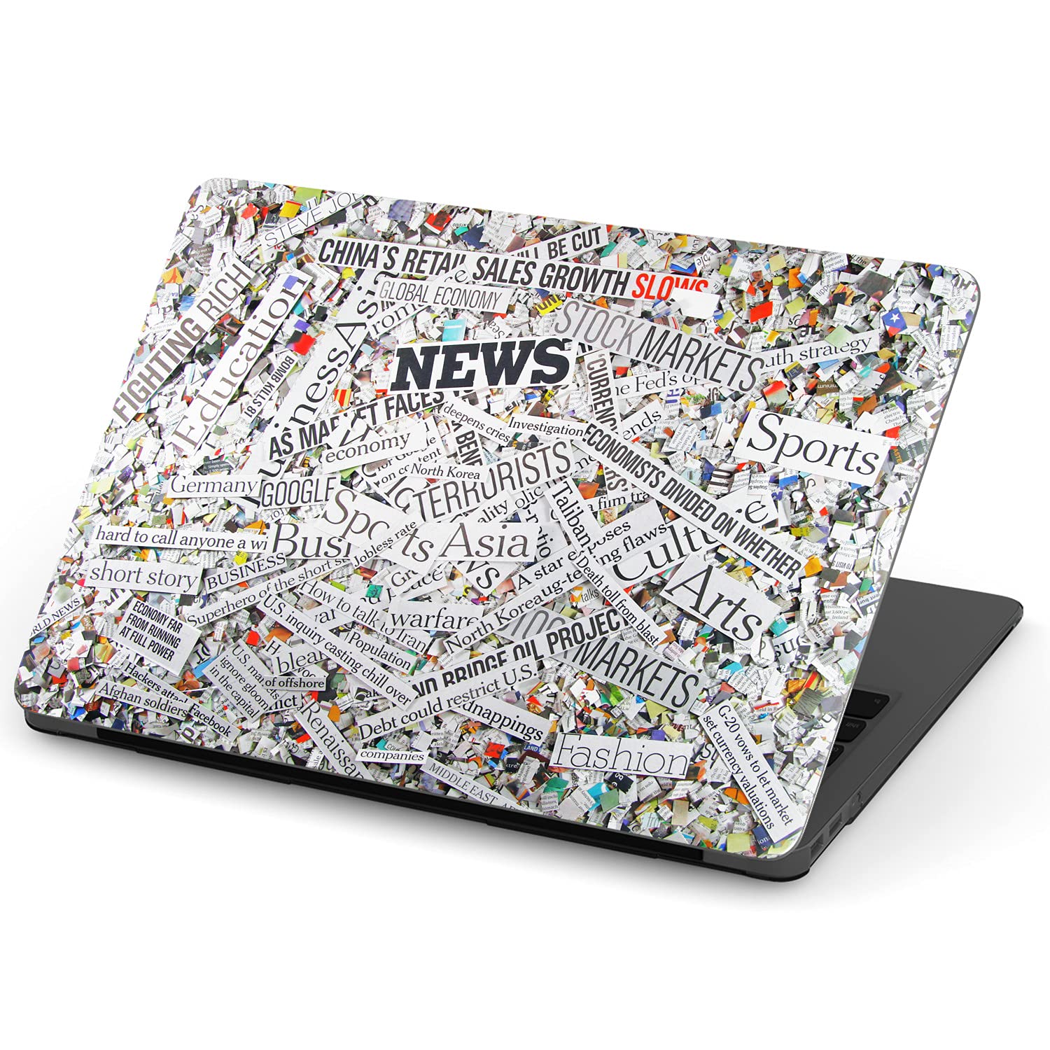 Stylish Newspaper Pattern Hard Case for MacBook Pro 16/14/15/13 inch & MacBook Air - Compatible with M3/M2/M1 (2024-2018 Models) - Durable Protective Laptop Cover with Clear Headlines Design - Perfect for Journalists, Students & Office Professionals