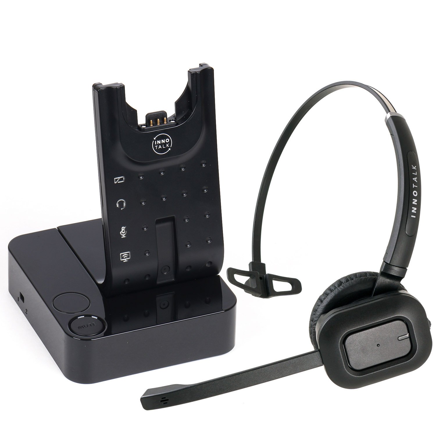 INNOTALK Wireless Headset for Polycom VVX Series (VVX150/250/350/450/500/600/1500) with EHS Remote Answering Cable - Office Desk Phone & Call Center Headset - Ideal for Business Calls, Remote Work, and Customer Service Teams
