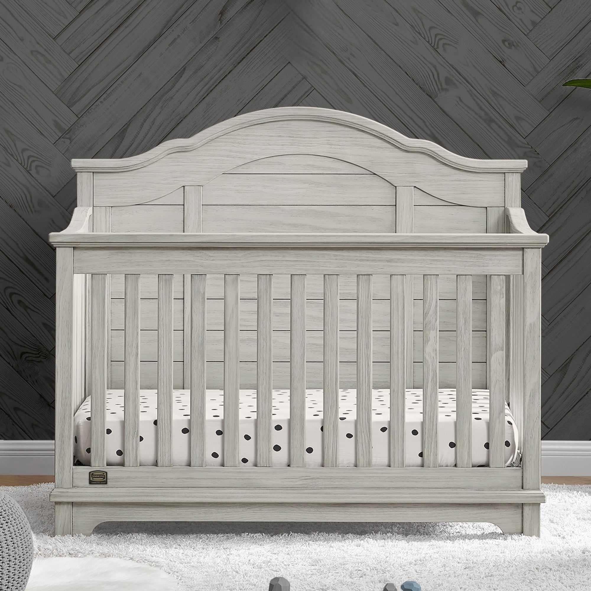 Asher 6-in-1 Convertible Baby Crib - Toddler Bed & Daybed - White Nursery Furniture for Newborn to Teen - Perfect for Small Spaces & Modern Nurseries