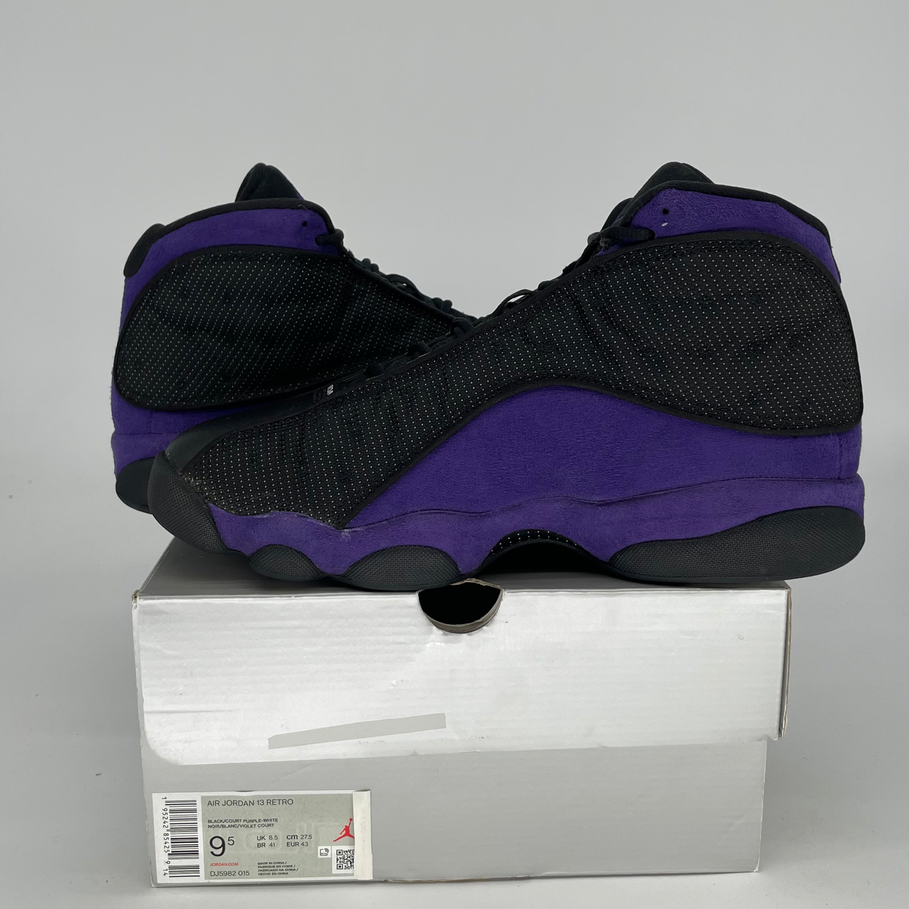 AIR JORDAN 13 Retro Basketball Shoes - Court Purple/White Colorway - Men's Size 9.5 & Women's Size 11 - Style Code DJ5982-015 - Perfect for Streetwear, Sneaker Collecting & Basketball Games