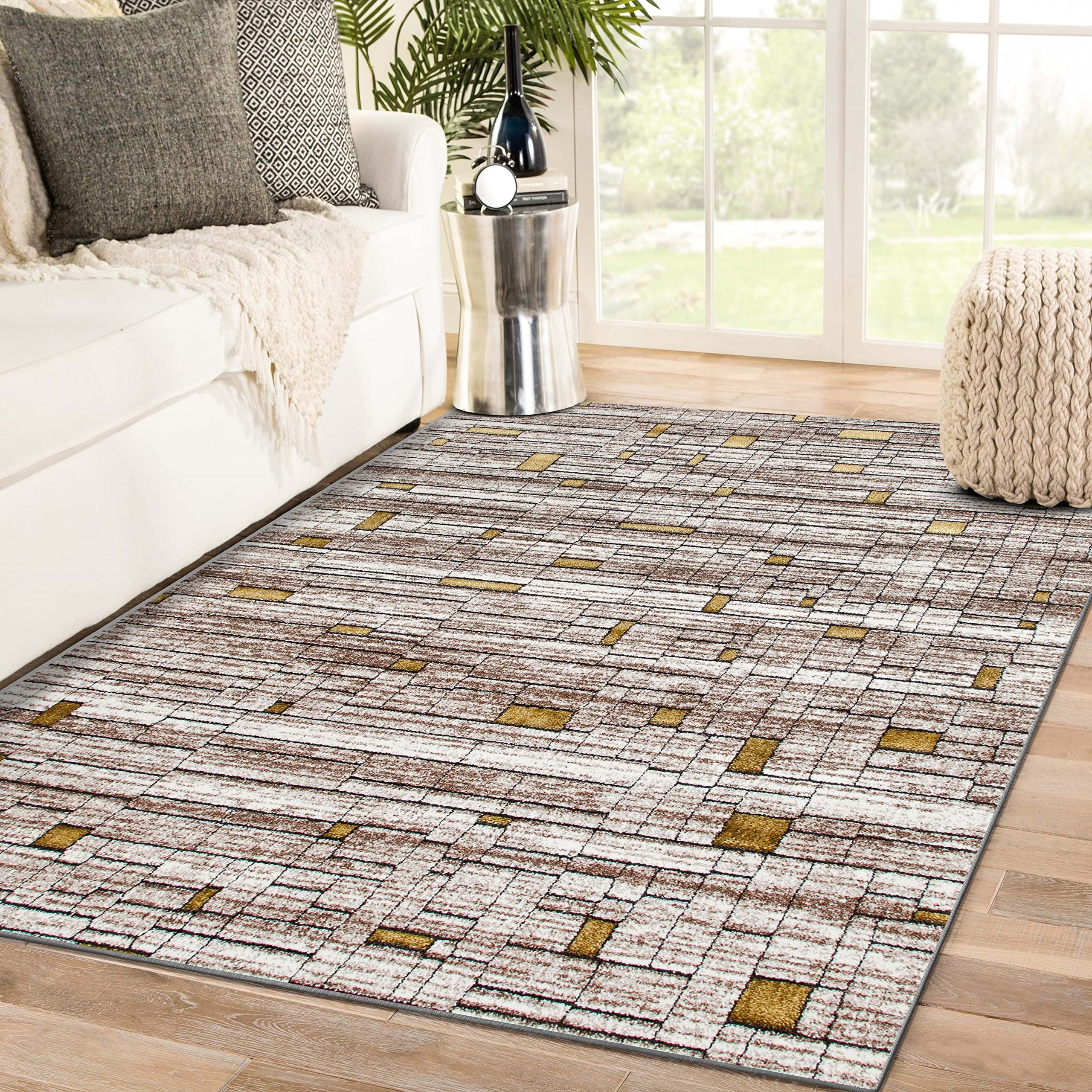 Handmade 5x7 Persian Rug - Premium Beige Oriental Carpet for Living Room, Bedroom & Dining Area | Soft Traditional Area Rug for Home Decor