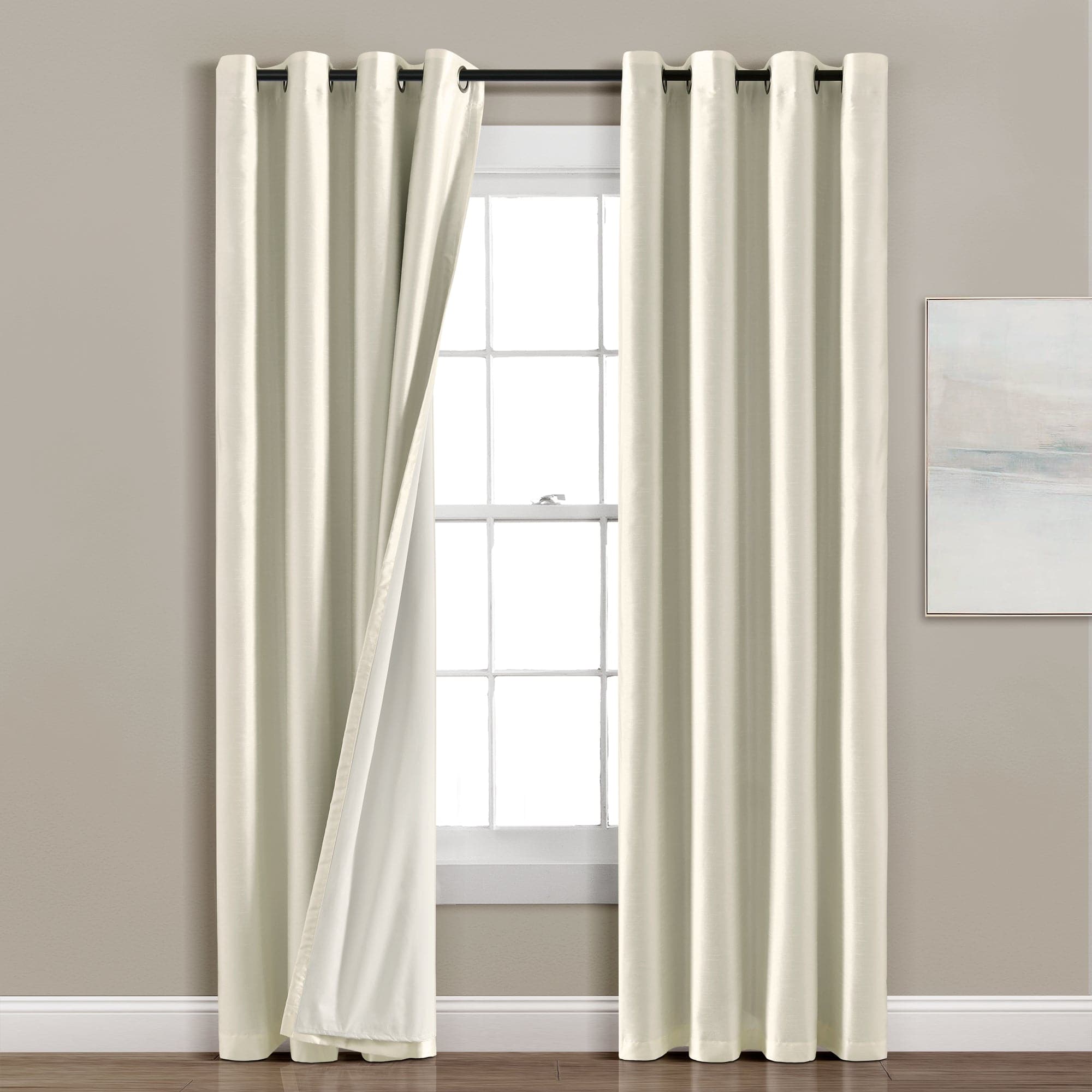 Faux Silk 100% Blackout Window Curtain Panel - Thermal Insulated Room Darkening Drapes for Bedroom & Living Room - Noise Reducing & Energy Saving Home Decor