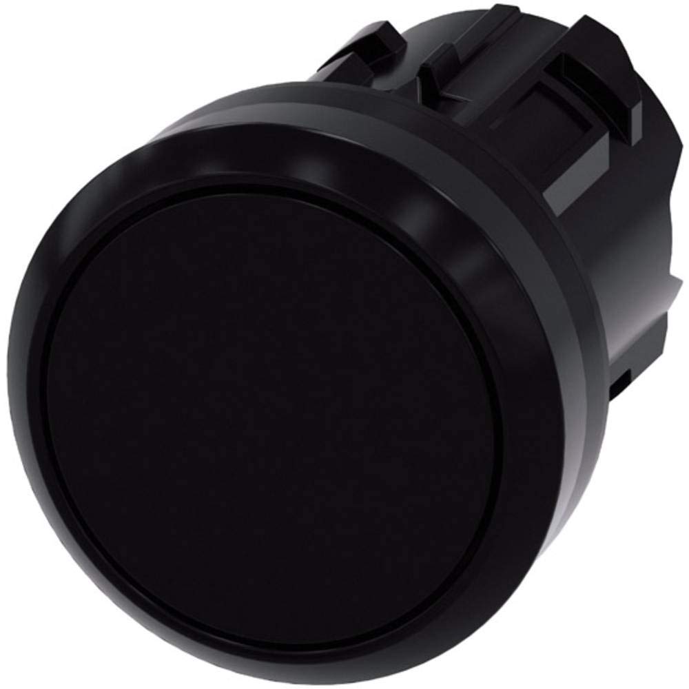 Siemens 3SU1000-0AB10-0AA0 Push Button Switch - 22mm Round Black Plastic Flat Momentary Contact - Perfect for Industrial Control Panels & Machinery Operation
