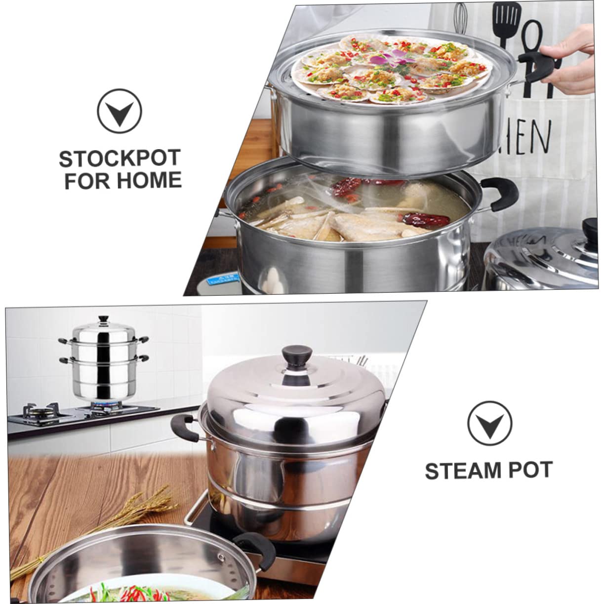 Cabilock 3-Tier Stainless Steel Steamer Pot - Durable Kitchen Cookware for Steaming Vegetables, Dumplings & Seafood - Perfect for Home Cooking & Meal Prep