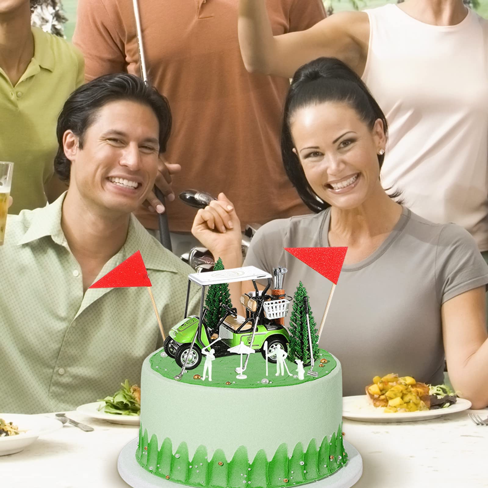21-Piece Golf Cake Toppers Set - Golf Cart, Clubs, Balls, Trees & Umbrellas for Birthday Cupcake Decorations | Perfect for Golf-Themed Parties, Baby Showers & Retirement Celebrations