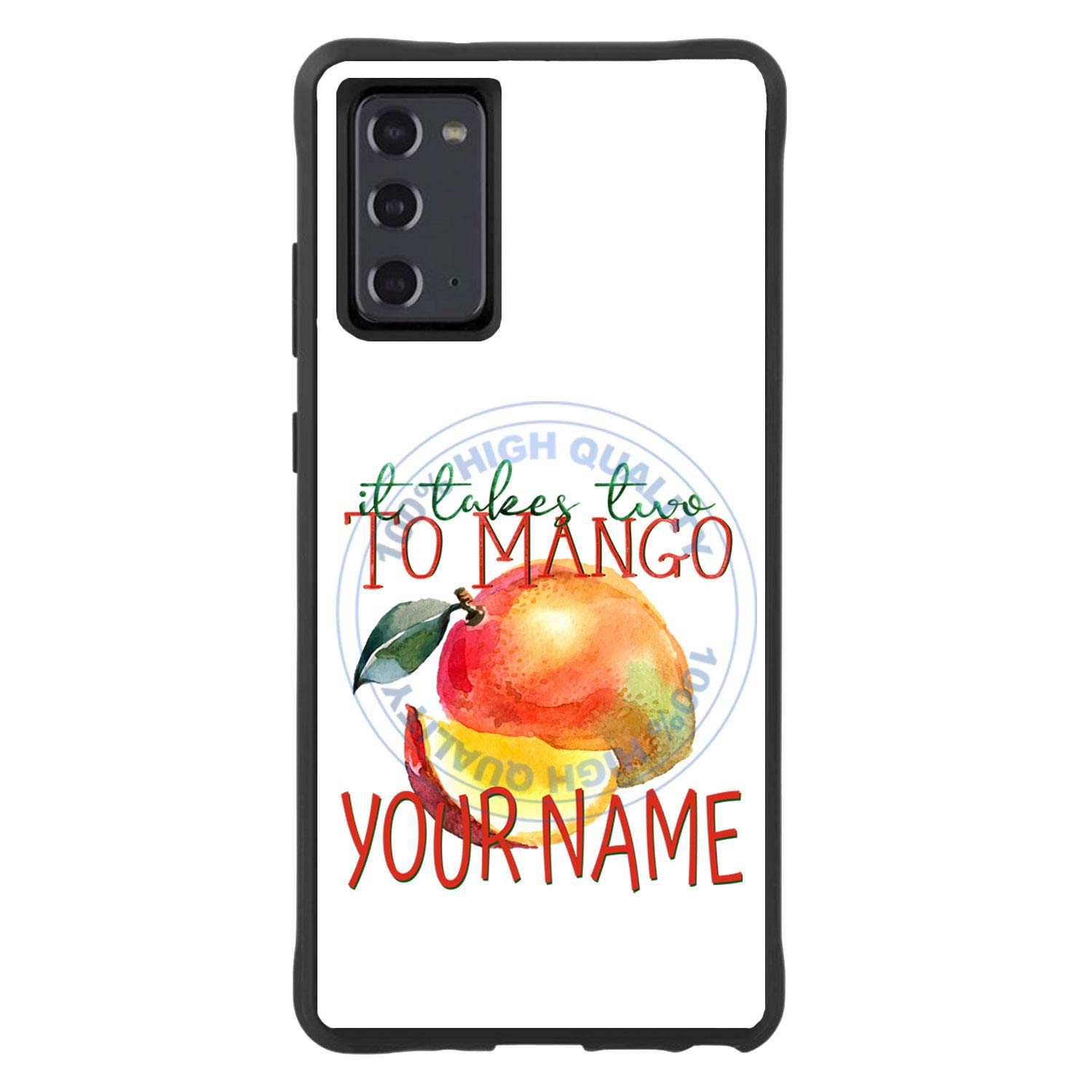 Custom Personalized 'It Takes Two to Mango' Rubber Phone Case for Samsung Galaxy Note 20 - Durable Protective Cover with Name Engraving - Perfect Gift for Couples, Friends & Mango Lovers