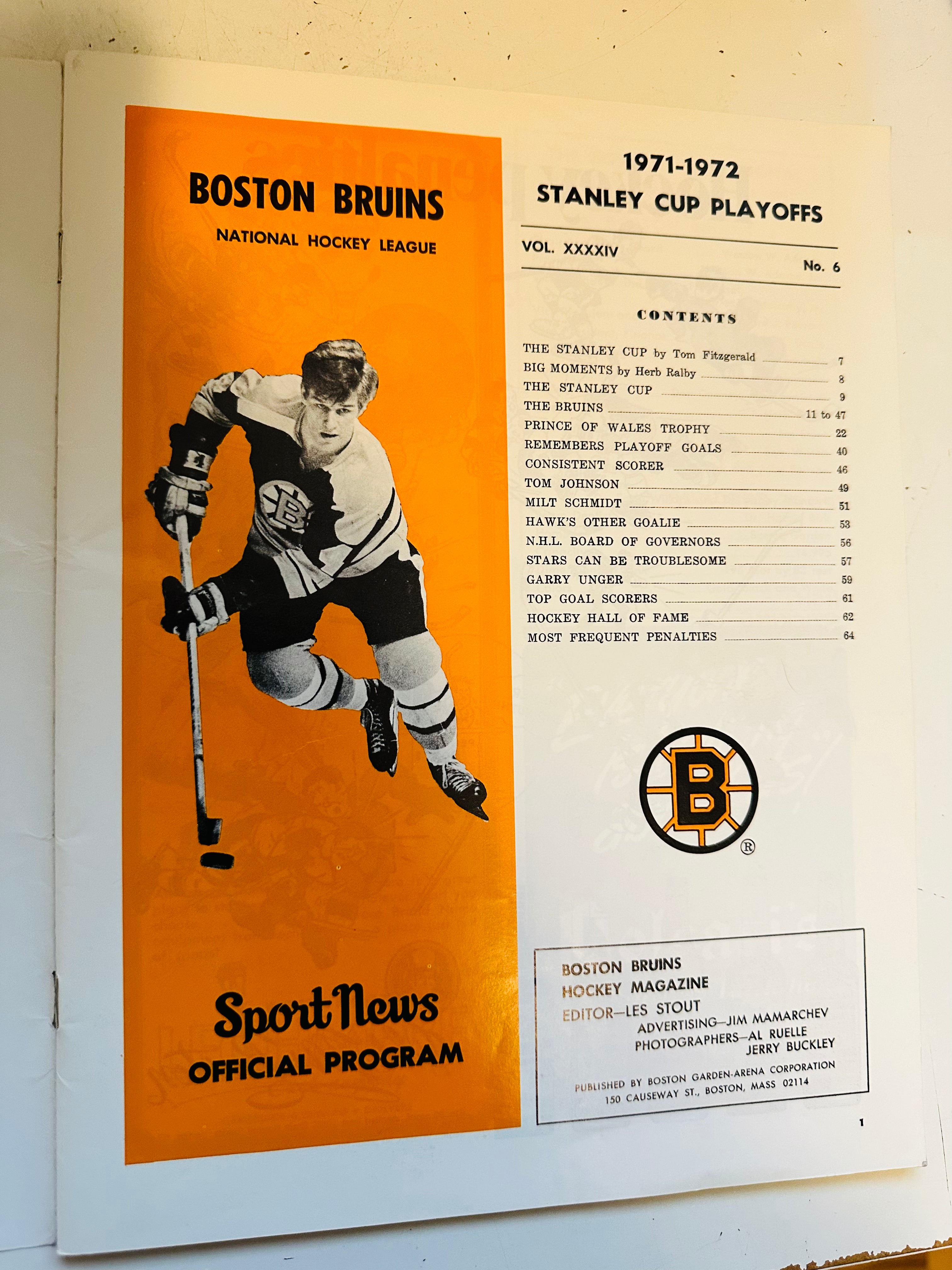 1972 Boston Bruins Stanley Cup Original Hockey Program - Vintage NHL Collectible for Hockey Fans & Sports Memorabilia Enthusiasts - Perfect for Display, Gifts & Sports History Collections