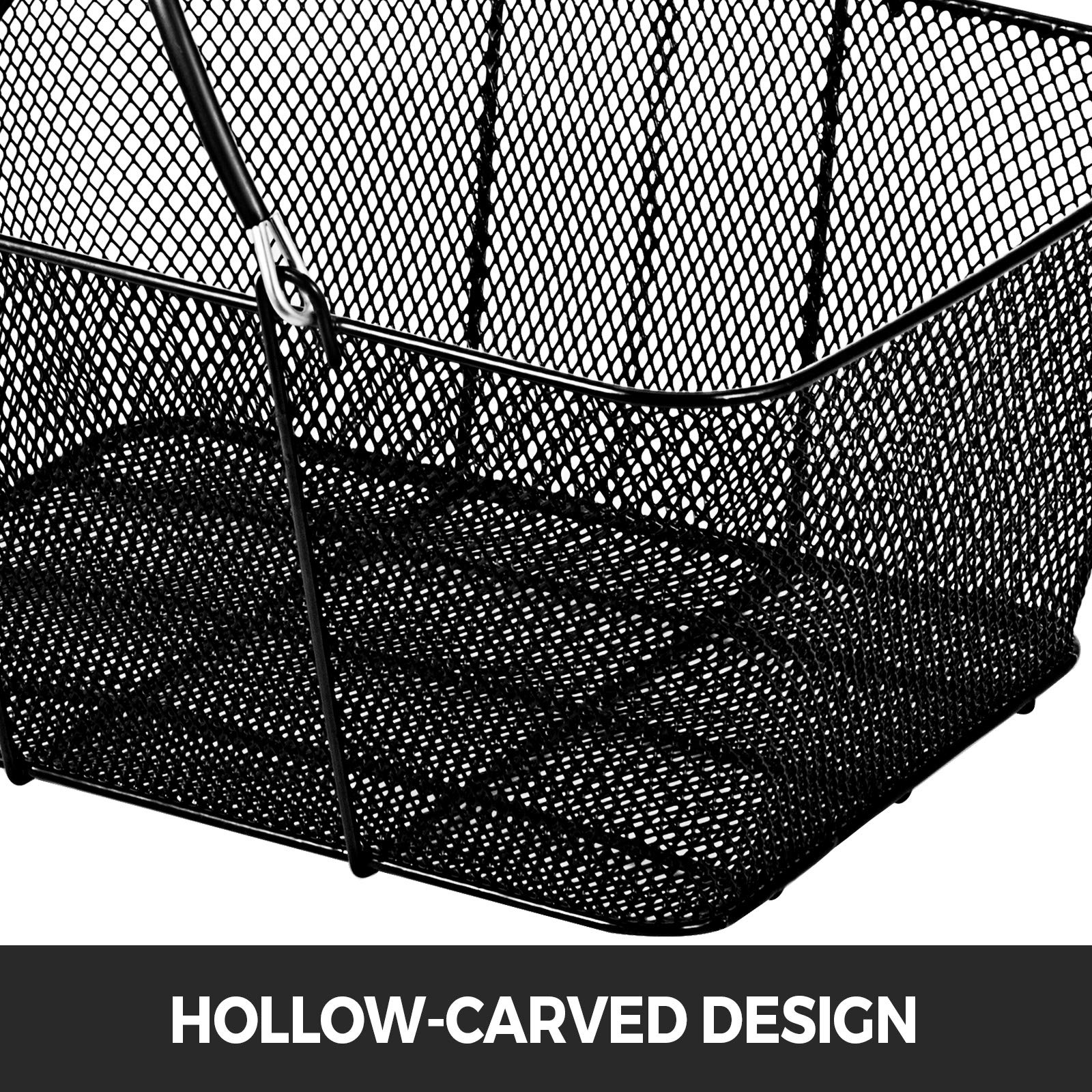 VEVOR 12-Pack Black Metal Shopping Baskets with Handles - Portable Wire Mesh Baskets for Supermarkets, Retail Stores & Grocery Shopping - Durable & Stylish for Home, Office & Commercial Use