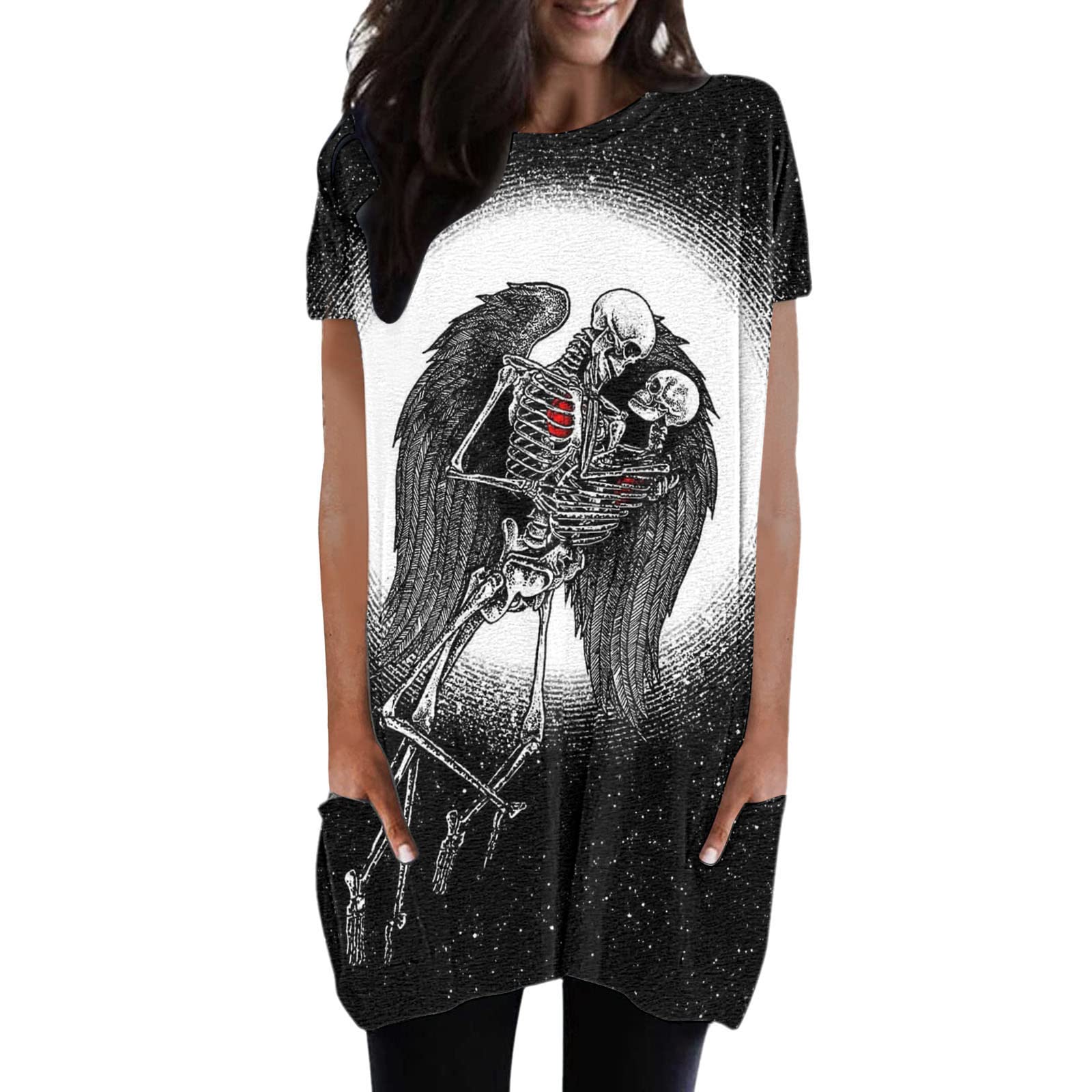 Women's Summer Tops - Short Sleeve V-Neck T-Shirts with Petal Sleeve Tunic Design | Casual & Comfortable Tees for Beach, Travel & Everyday Wear