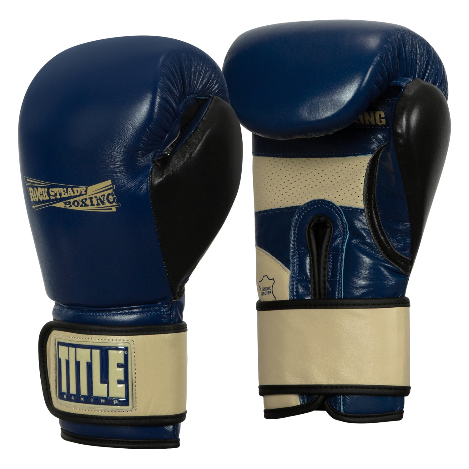 TITLE Boxing Rock Steady Leather Training Boxing Gloves - Premium Leather Punching Bag Gloves for Men & Women - Perfect for Boxing Training, MMA, Fitness Workouts and Heavy Bag Practice