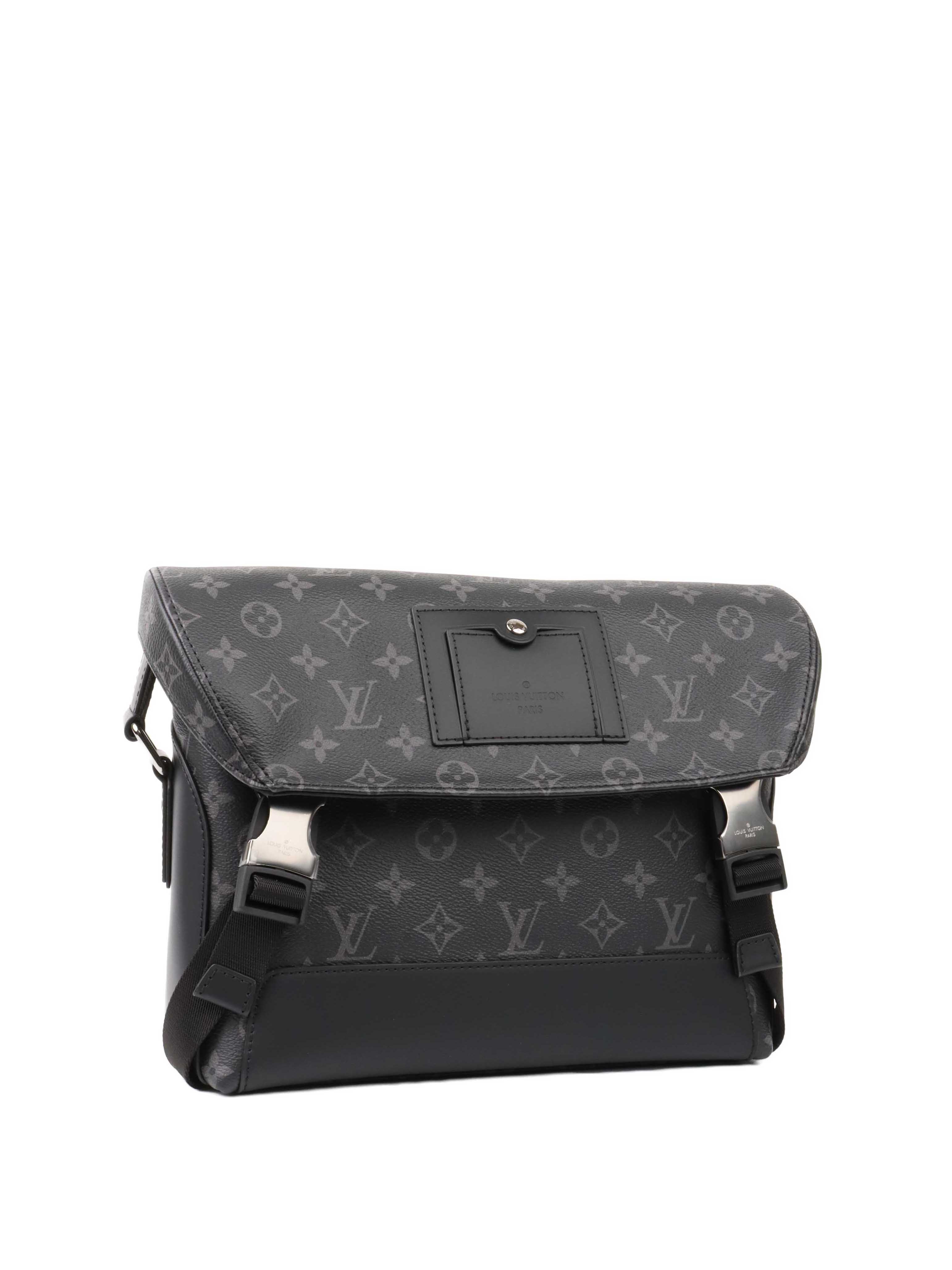 Louis Vuitton Monogram Eclipse Canvas Messenger Bag PM Voyager - Stylish Crossbody Bag for Men, Durable Designer Shoulder Bag for Work, Travel & Everyday Use