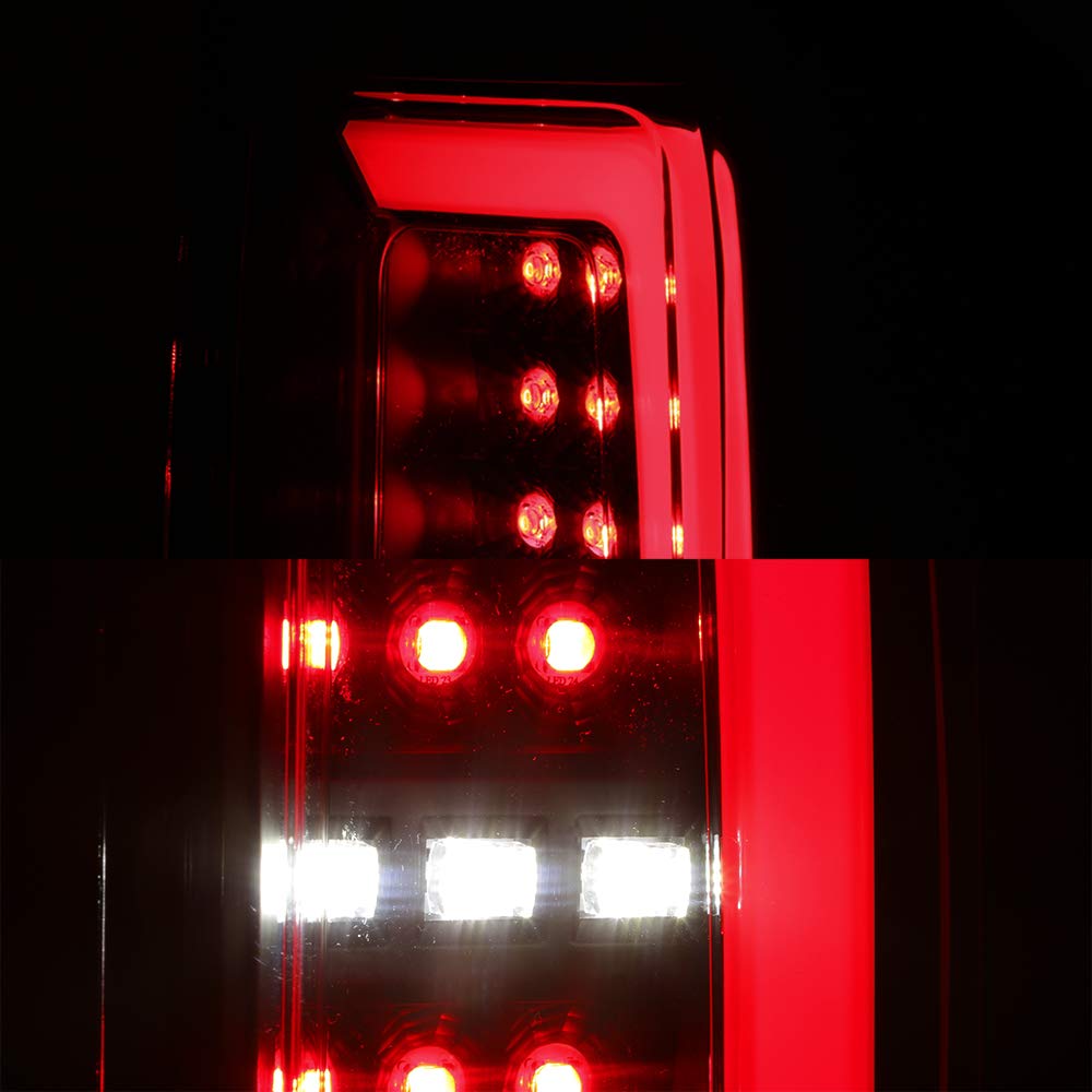 AKKON Full LED Daytime Running Lamp Bar & Tail Lights - Compatible with 2015-2022 Chevy Colorado/GMC Canyon - Black Housing & Smoked Lens - Complete Set - Upgrade Your Truck's Style & Visibility for Night Driving & Off-Road Adventures