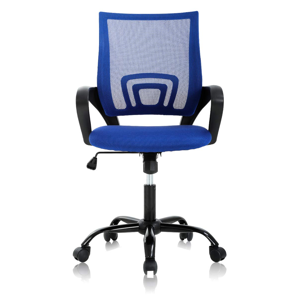 Ergonomic Office Chair with Lumbar Support - Adjustable Height Mesh Computer Desk Chair with Armrests - Modern Swivel Task Chair for Women & Men - Perfect for Home Office, Gaming & Workspaces (Blue)