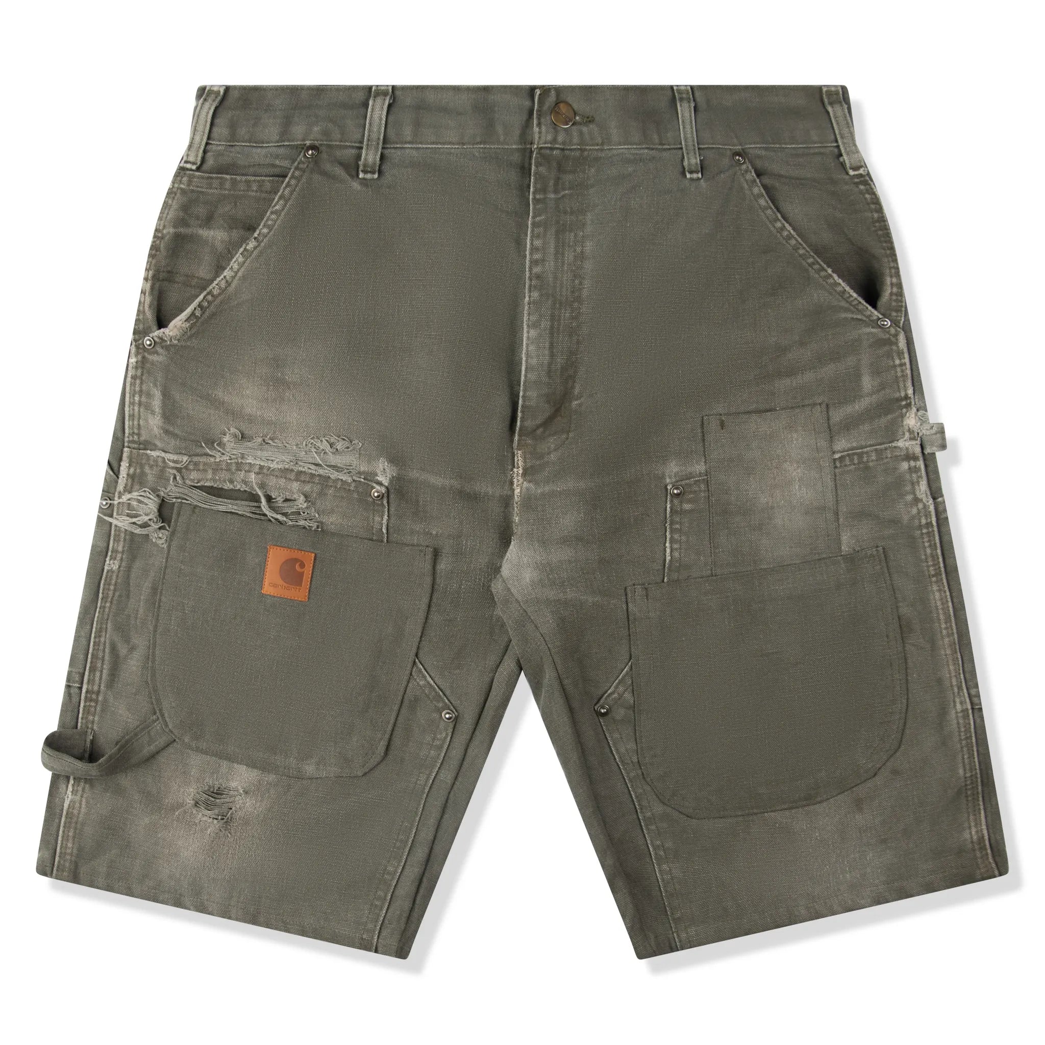 Carhartt Carpenter Work Shorts for Men - Durable Green Cargo Shorts for Construction, Landscaping & Outdoor Work