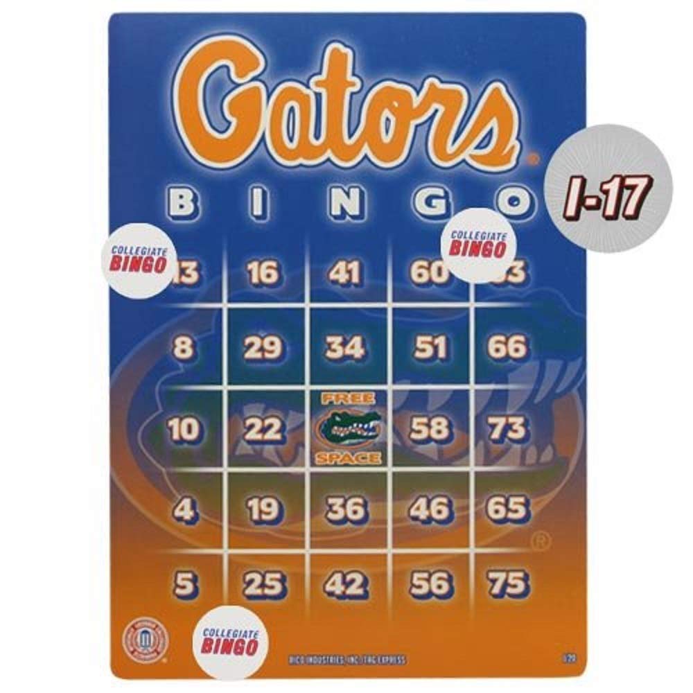 NCAA Florida Gators Bingo Game - College Sports Themed Party Fun for Game Day & Tailgating Events