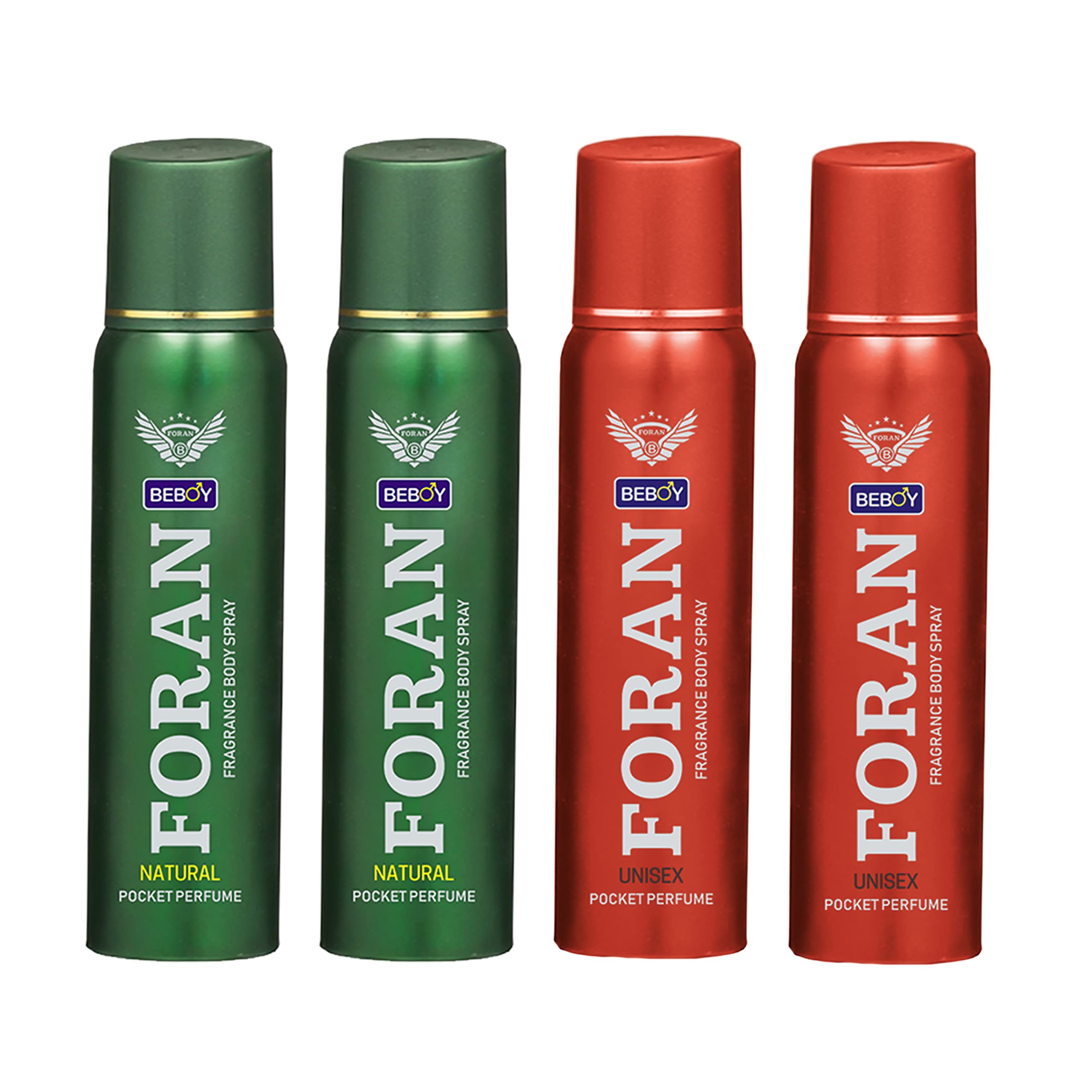 Foran Pocket Pack Body Spray Perfume - Natural Unisex Fragrance 25ml (Pack of 4) | Fresh Scent for Travel, Gym & Everyday Use