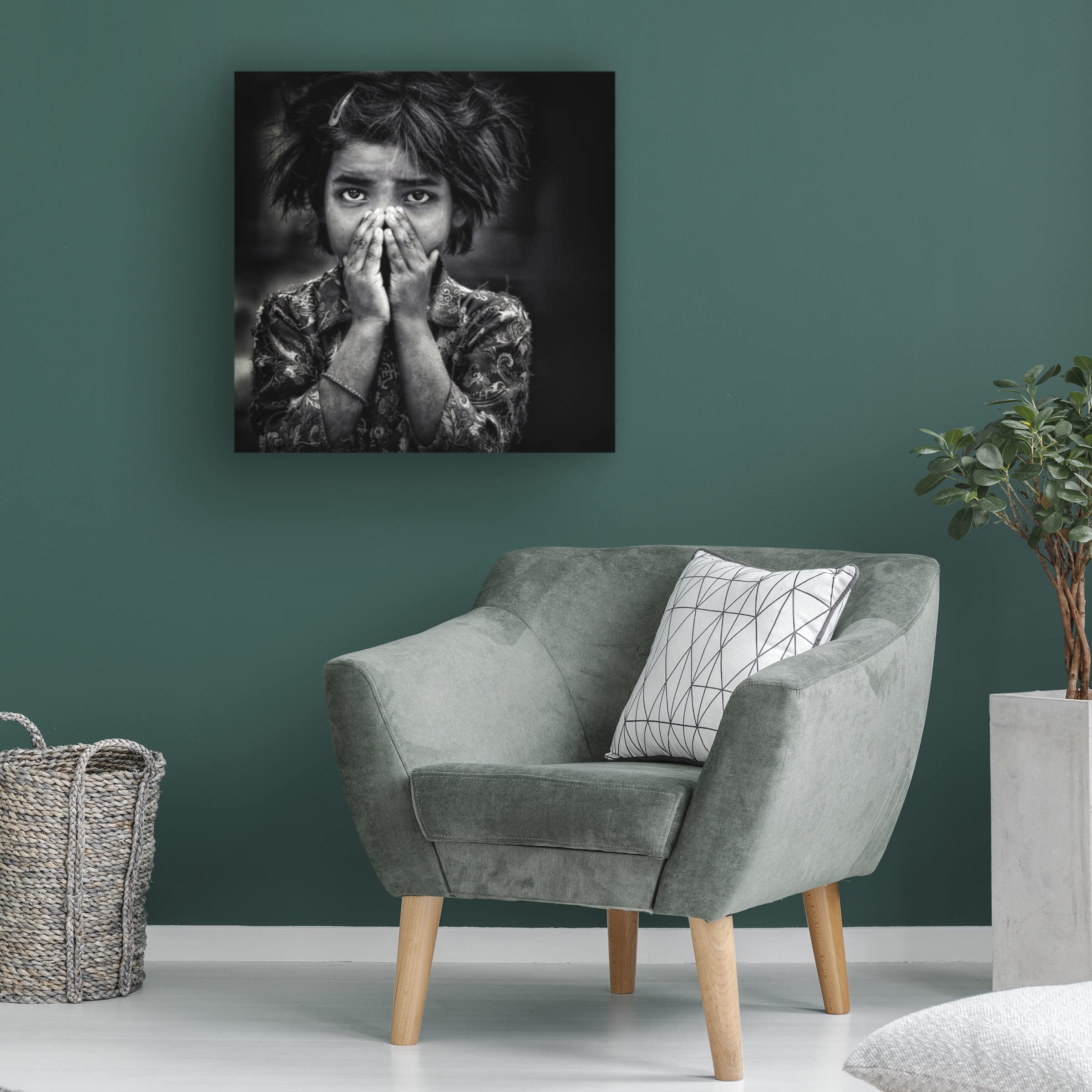 Piet Flour 'The Little Girl And Herself' Canvas Wall Art Print - Modern Home Decor for Living Room, Bedroom & Office