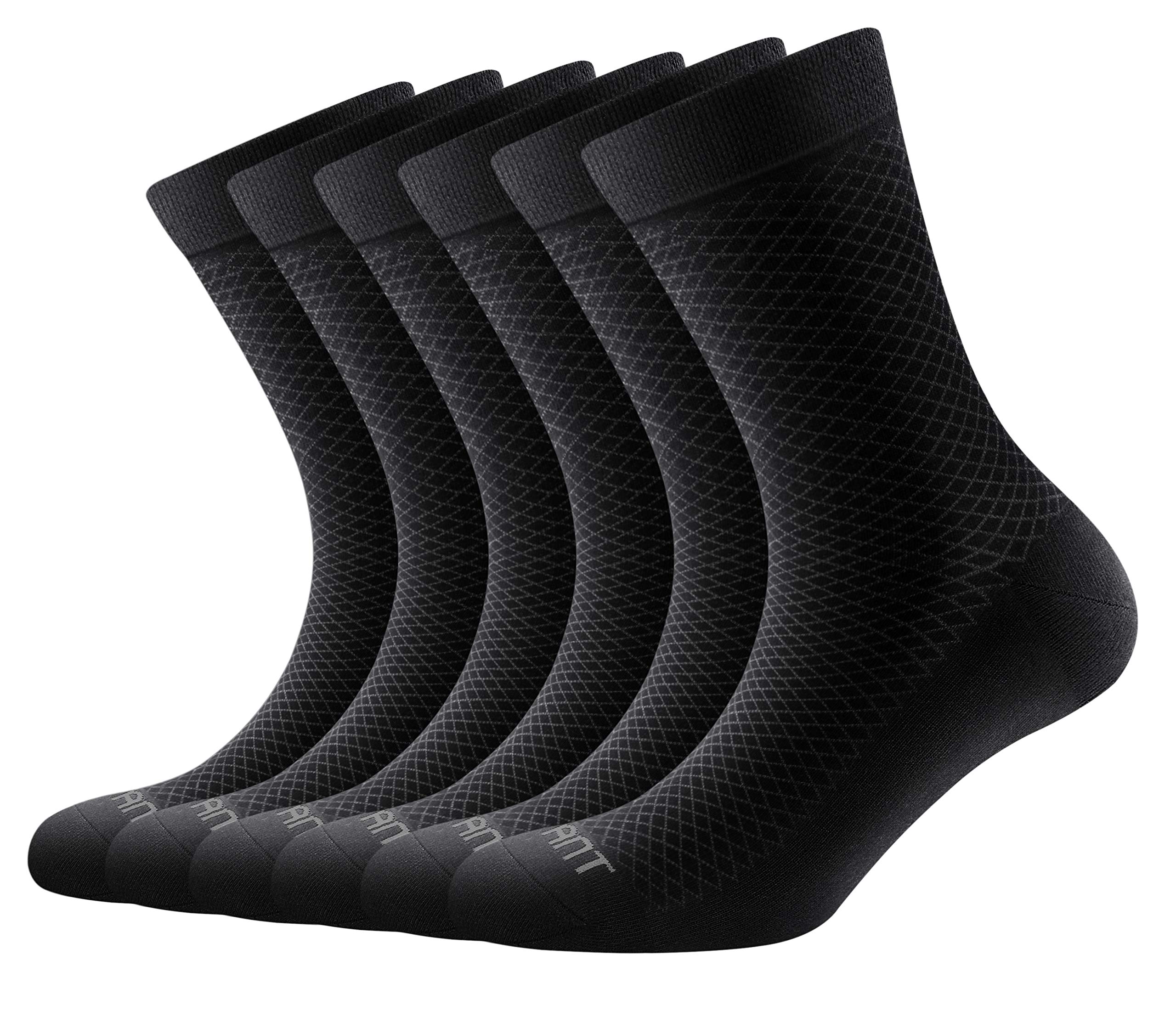 BULLIANT Men's Dress Socks 6-Pack - Classic Quarter Crew Socks with Moisture Control Technology for Business, Office & Formal Occasions