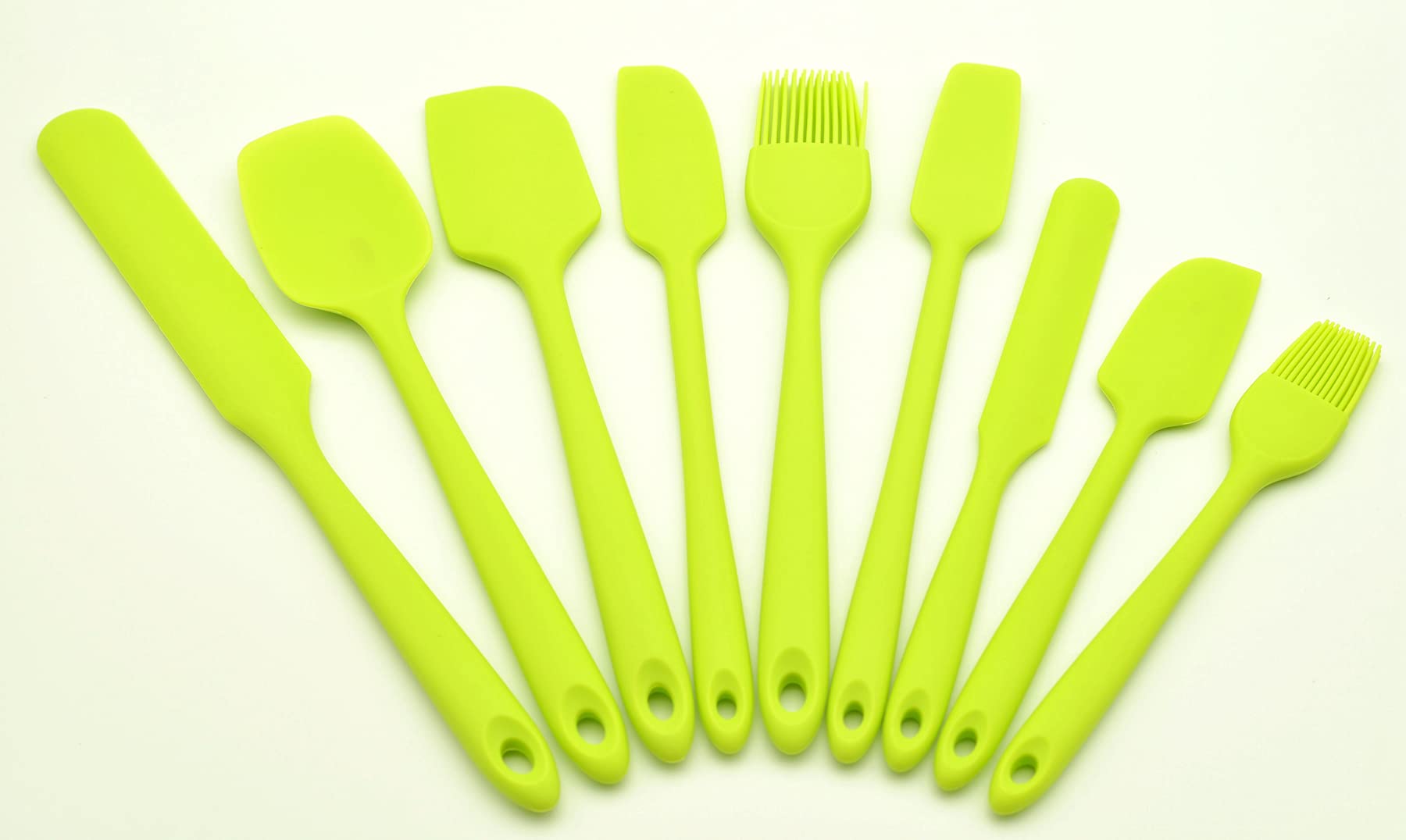 LOVEMANY 9-Piece Baking Kit - Silicone Cream Spatula Set, Cake Scraper & Kitchen Utensils for Baking, Cooking & Cake Decorating (Green) - Perfect for Home Bakers & Professional Chefs