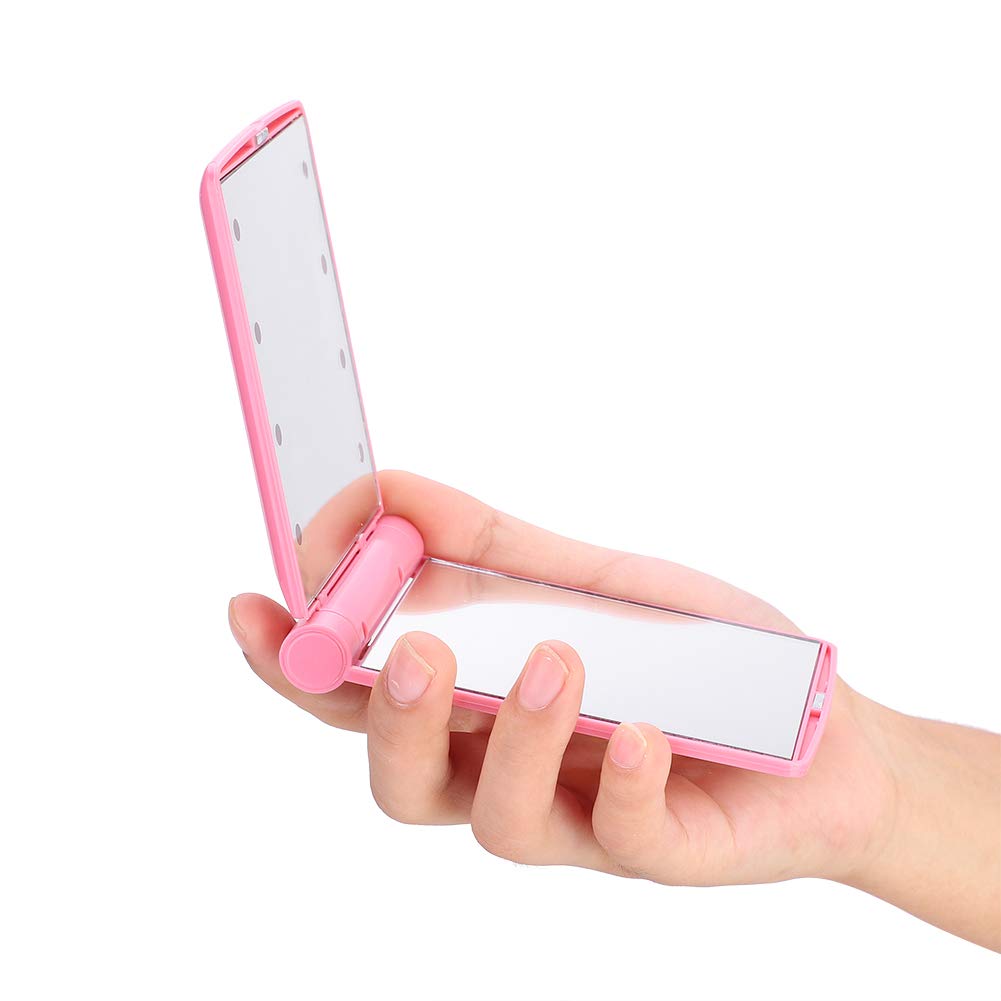 Premium Folding Makeup Mirror with LED Lights - 360° Rotating Cosmetic Mirror for Professional Makeup Artists & Beginners, Travel-Friendly Vanity Mirror for Home, Dressing Room & Salon Use