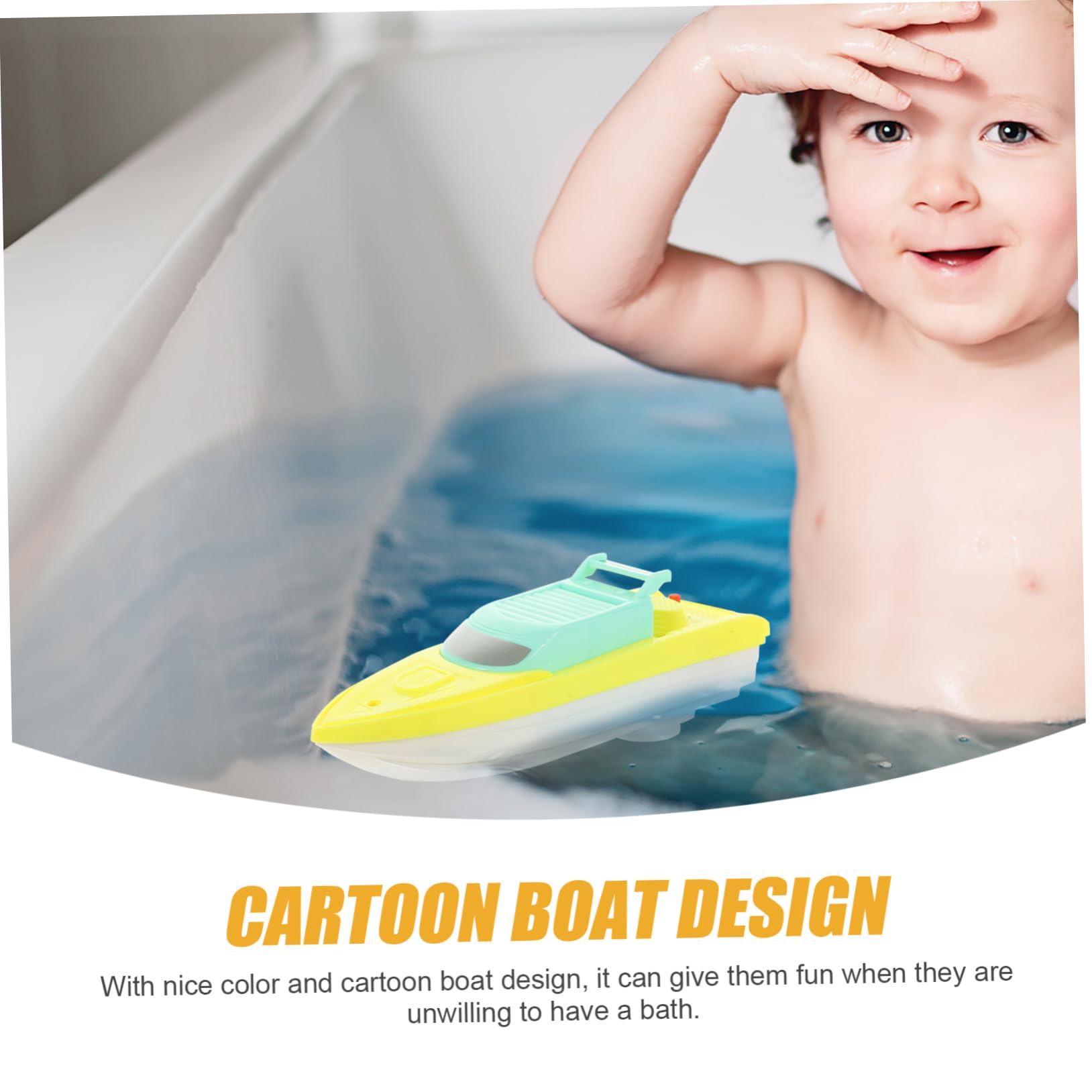 FAVOMOTO 4 Pack Bath Speed Boat Toys - Waterproof Plastic Bathtub Boats for Kids, Fun Shower & Pool Floating Toys for Toddlers - Perfect for Bathtime Play, Swimming Pool Games and Outdoor Water Activities