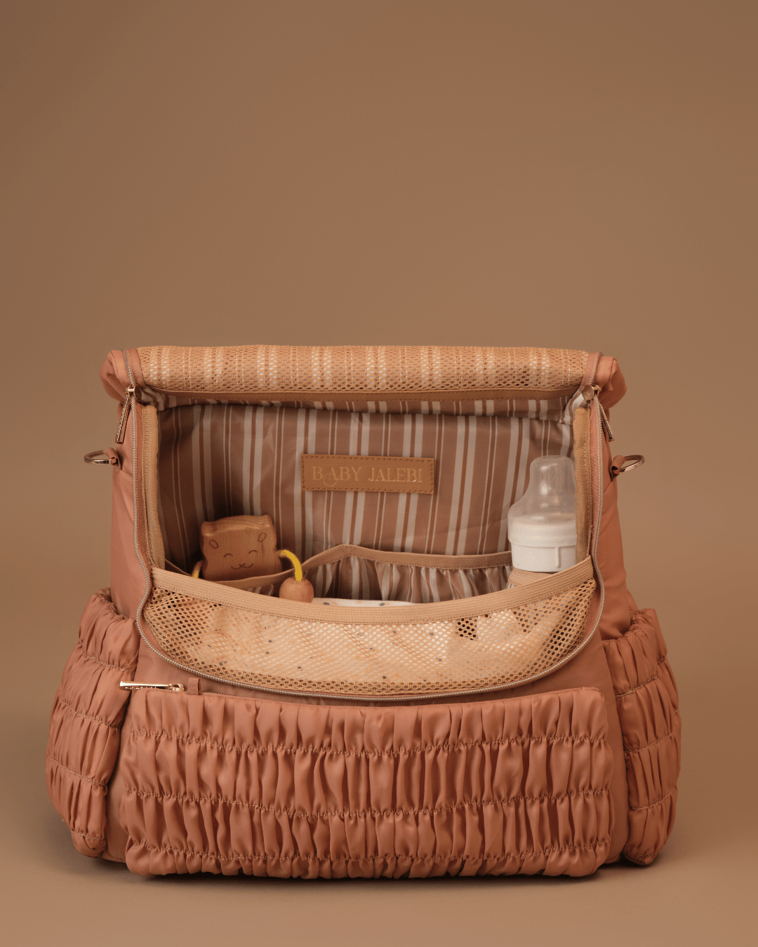 Premium Dune Diaper Bag in Dusty Rose - Stylish & Spacious Baby Essentials Organizer for Moms on the Go - Perfect for Daycare, Travel & Everyday Use