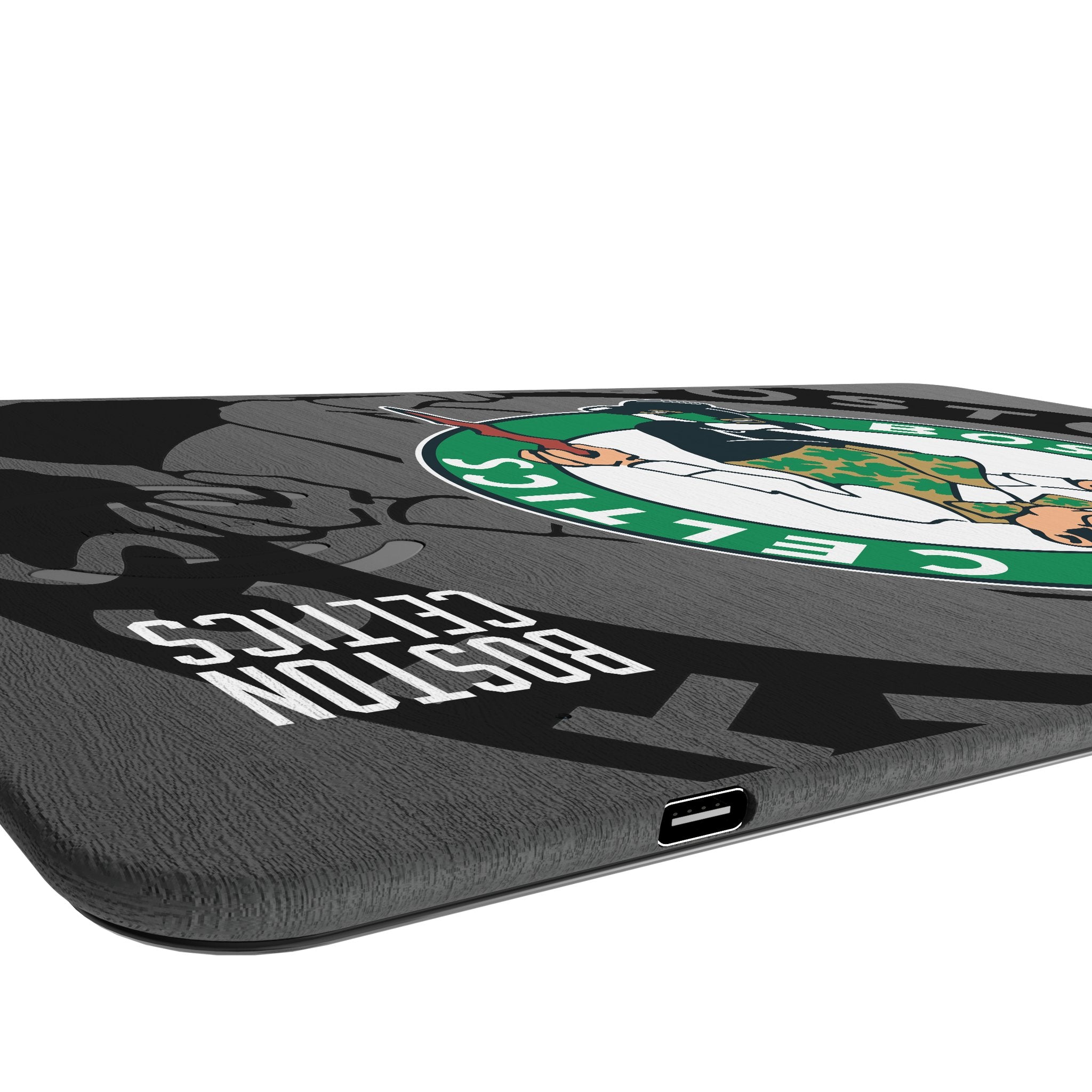 Boston Celtics Monocolor Tilt 15W Fast Wireless Charger & Mouse Pad Combo - Perfect for Office, Gaming & Celtics Fans Workspace Setup