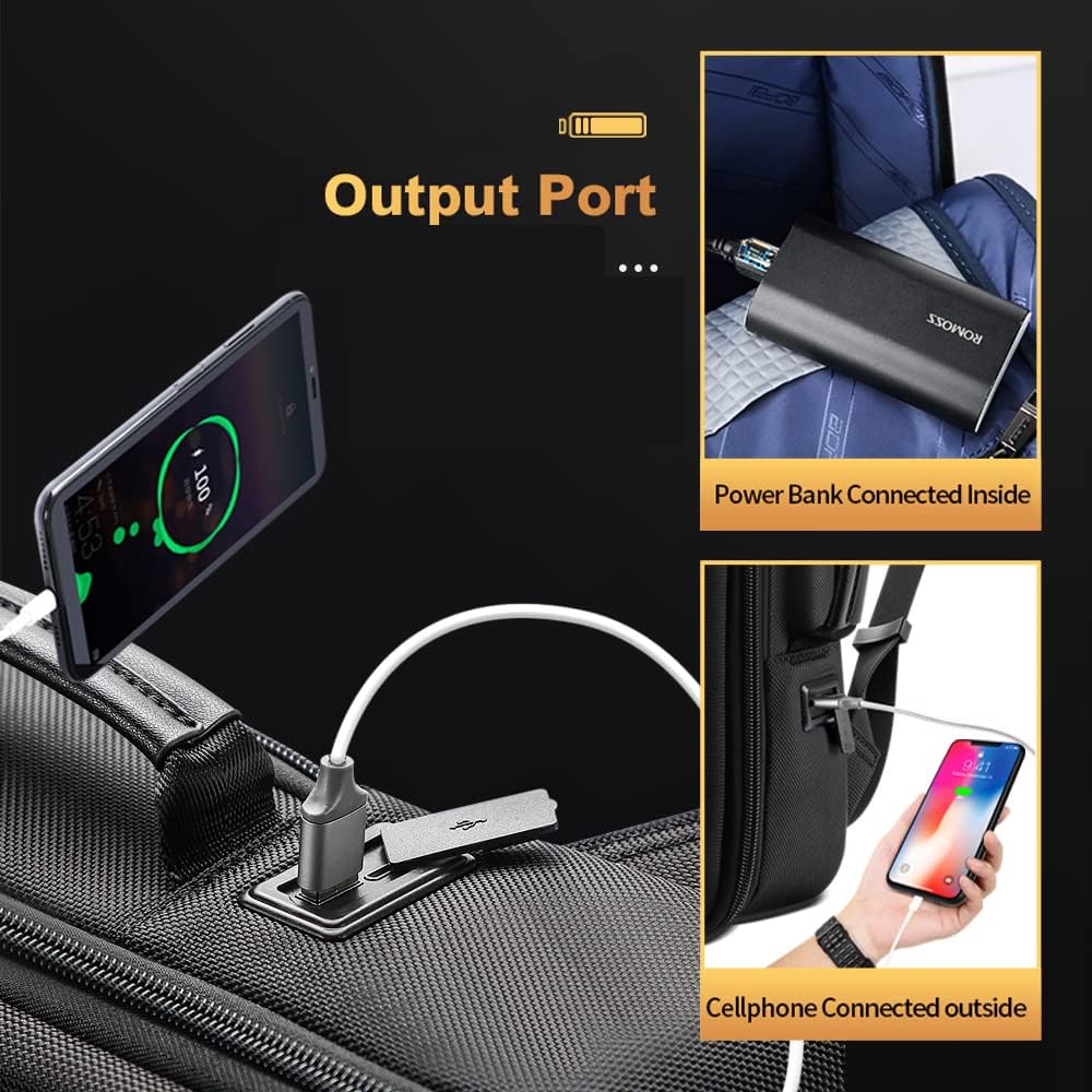 BOPai Expandable 15.6 Inch Anti-Theft Laptop Backpack for Men - Water Resistant USB Charging Business Travel Backpack with Smart Features - Perfect for Work, Commuting & Outdoor Adventures
