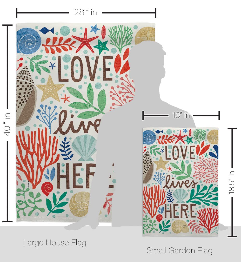 Coastal Nautical Flag Set with Pole - Home & Garden Decor for Outdoor