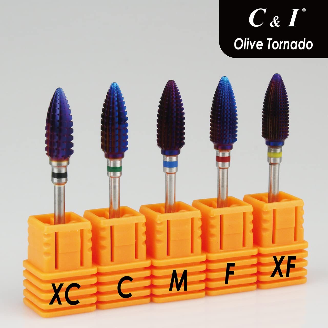 C & I Tapered Tornado & Texas Tornado Nail Drill Bit for Professional Nail Drill Machine - Purple Coated (Texas Tornado C) | Perfect for Acrylic Nails, Gel Extensions & Nail Art | Salon & Home Use