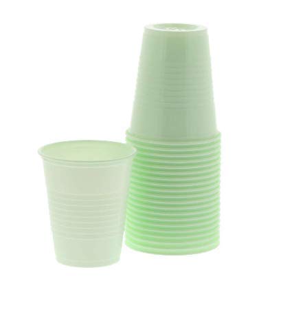 55Dental 100 Premium Plastic Dental Cups - 5 Oz BPA-Free Disposable Mouthwash Rinse Cups, Green Ribbed Design for Modern Dental Offices & Clinics - Perfect for Patient Rinsing, Dental Procedures & Hygiene Stations