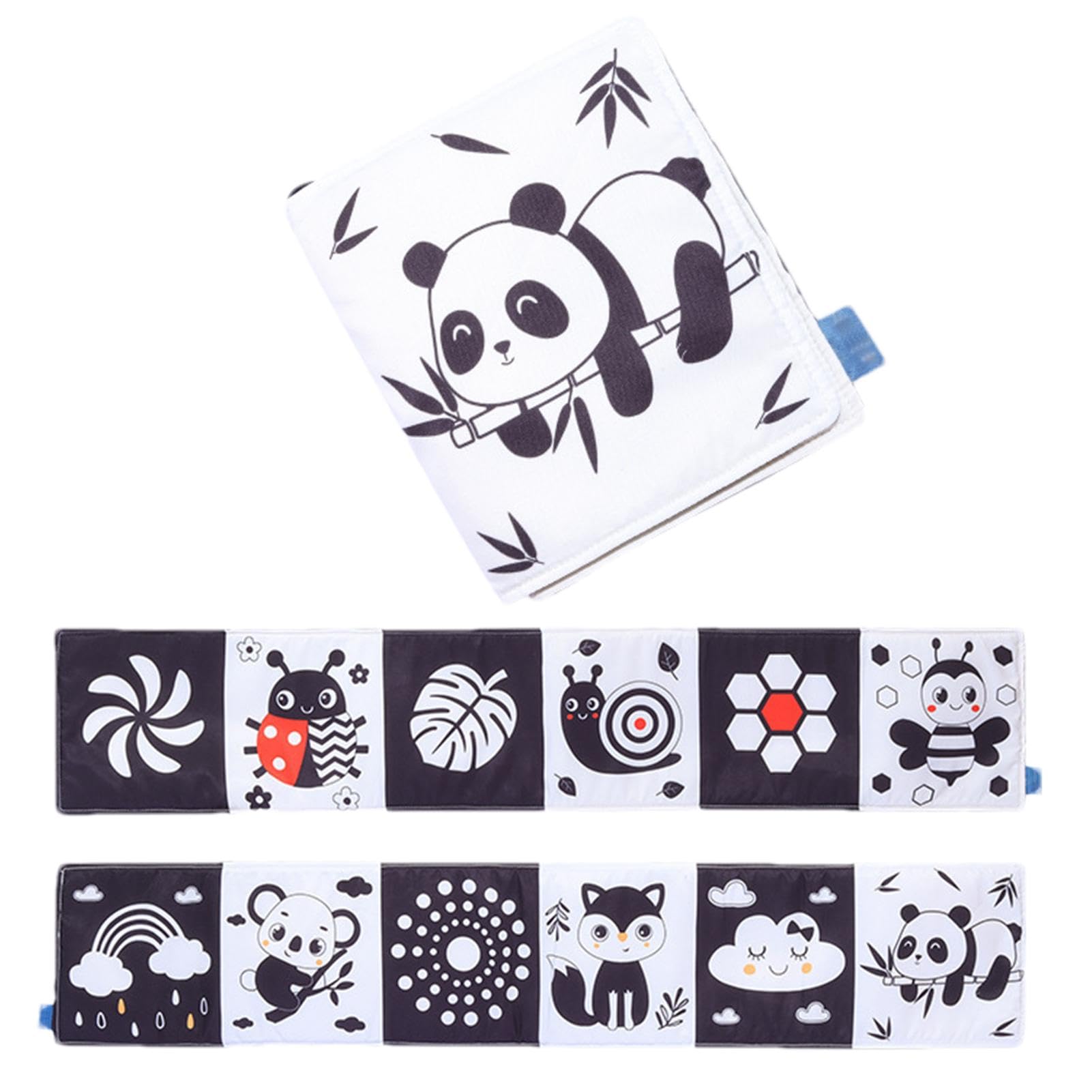 XIAYANG Baby Cloth Books - Soft Early Education Sensory Toys | Black & White Fabric Book for Newborns & Infants | Perfect for Birthday, Children's Day & Easter Gifts | Montessori Learning & Travel Activity Toy