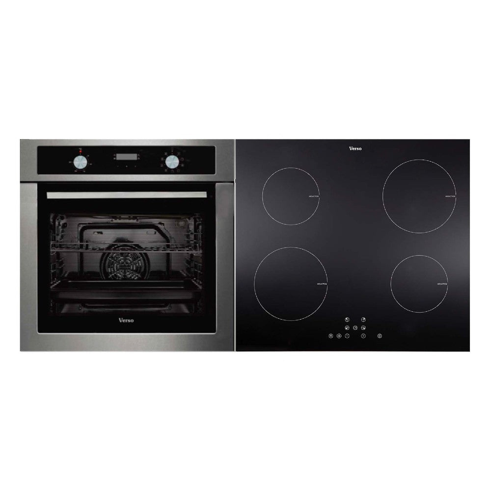 Verso 1 2-Pack 600mm Built-in Oven & 600mm Induction Cooktop Combo - Perfect for Modern Kitchens & Home Renovations