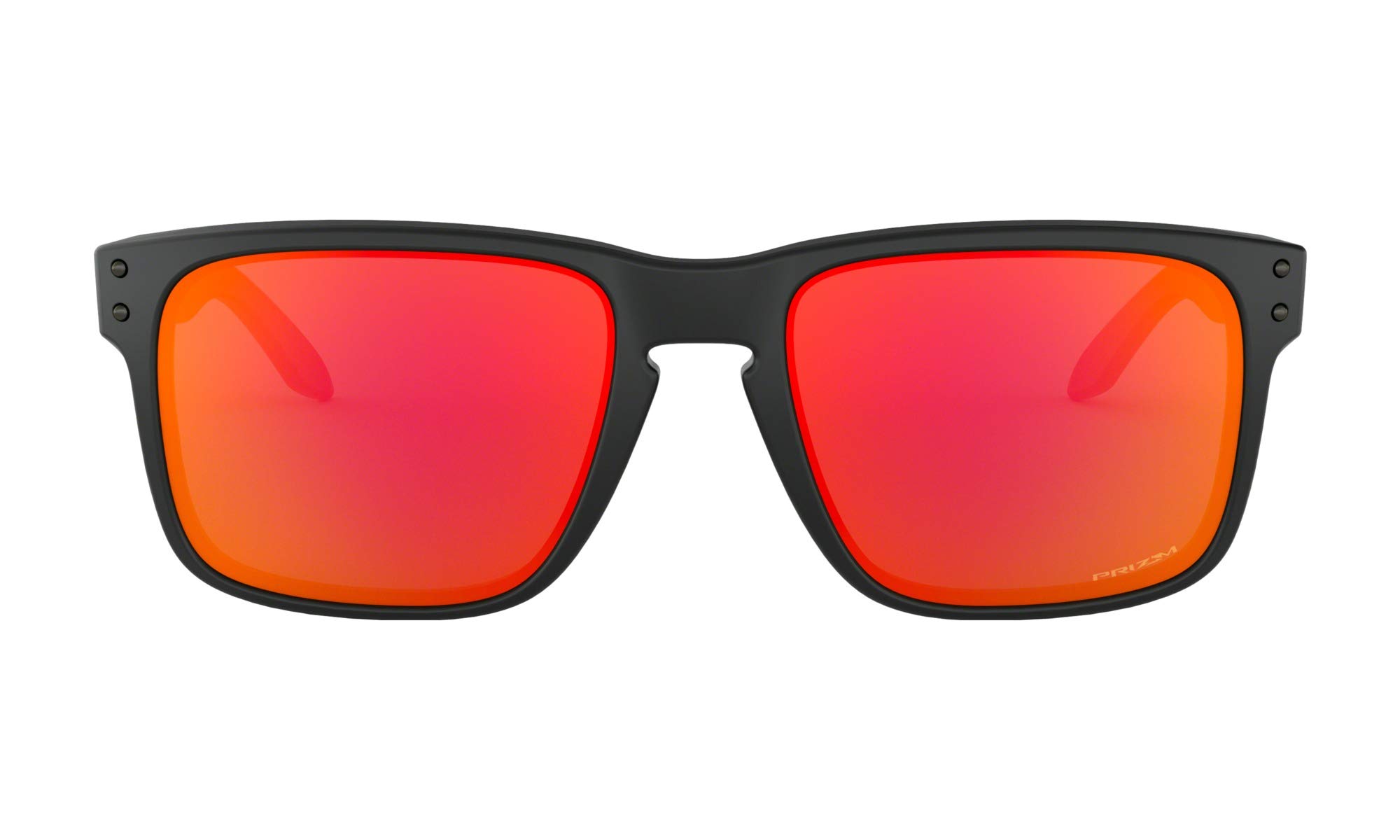 Oakley Holbrook Matte Black Sunglasses with Prizm Ruby Lens - Polarized Sports & Driving Shades + Free Sticker | UV Protection for Outdoor Activities, Running, Cycling & Beach