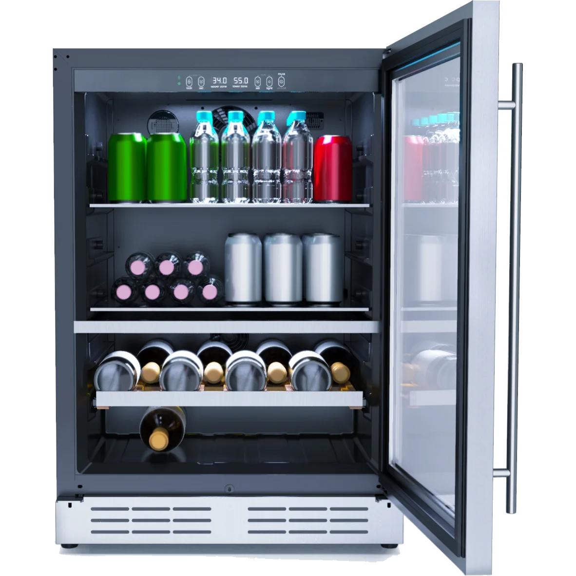 Arietta 4.8 Cu. Ft. Freestanding Beverage Cooler - Stainless Steel Mini Fridge for Wine, Beer & Soda - Perfect for Home Bar, Office or Man Cave (ARBS52SS)