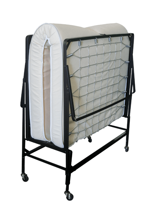 Full Size FRAF48 Rollaway Bed with Mattress Frame - Portable Folding Guest Bed for Home, Office & Travel Use