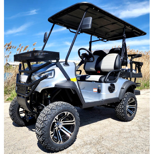 48V Electric Golf Cart 4 Seater - Lifted Renegade+ Edition Utility UTV | Compare to Coleman & Kandi | Red | Perfect for Golf Courses, Campuses & Resort Transportation