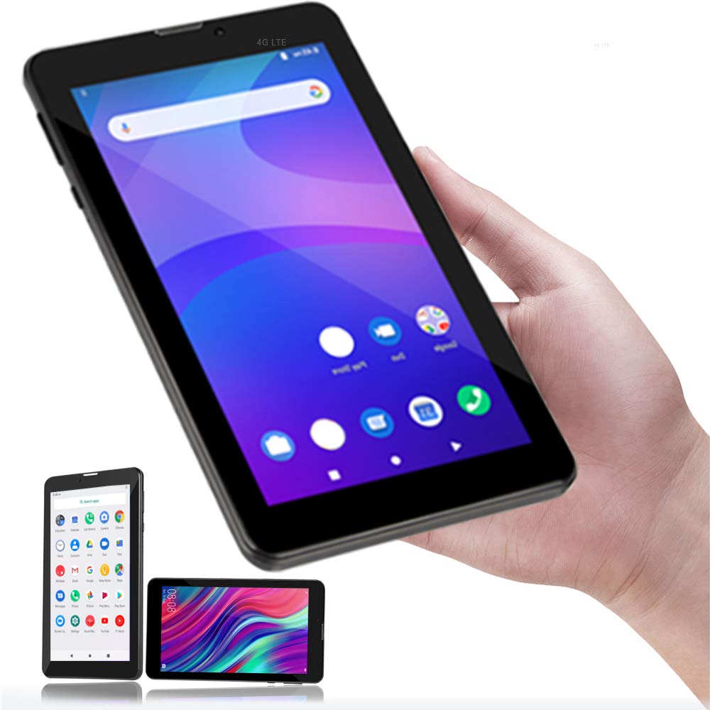 Indigi® GSM Unlocked 7-inch 4G LTE Android Pie Tablet & Phone - Dual SIM, Quad-Core Processor, Google Play Store (Black) - Perfect for Travel, Business & Entertainment