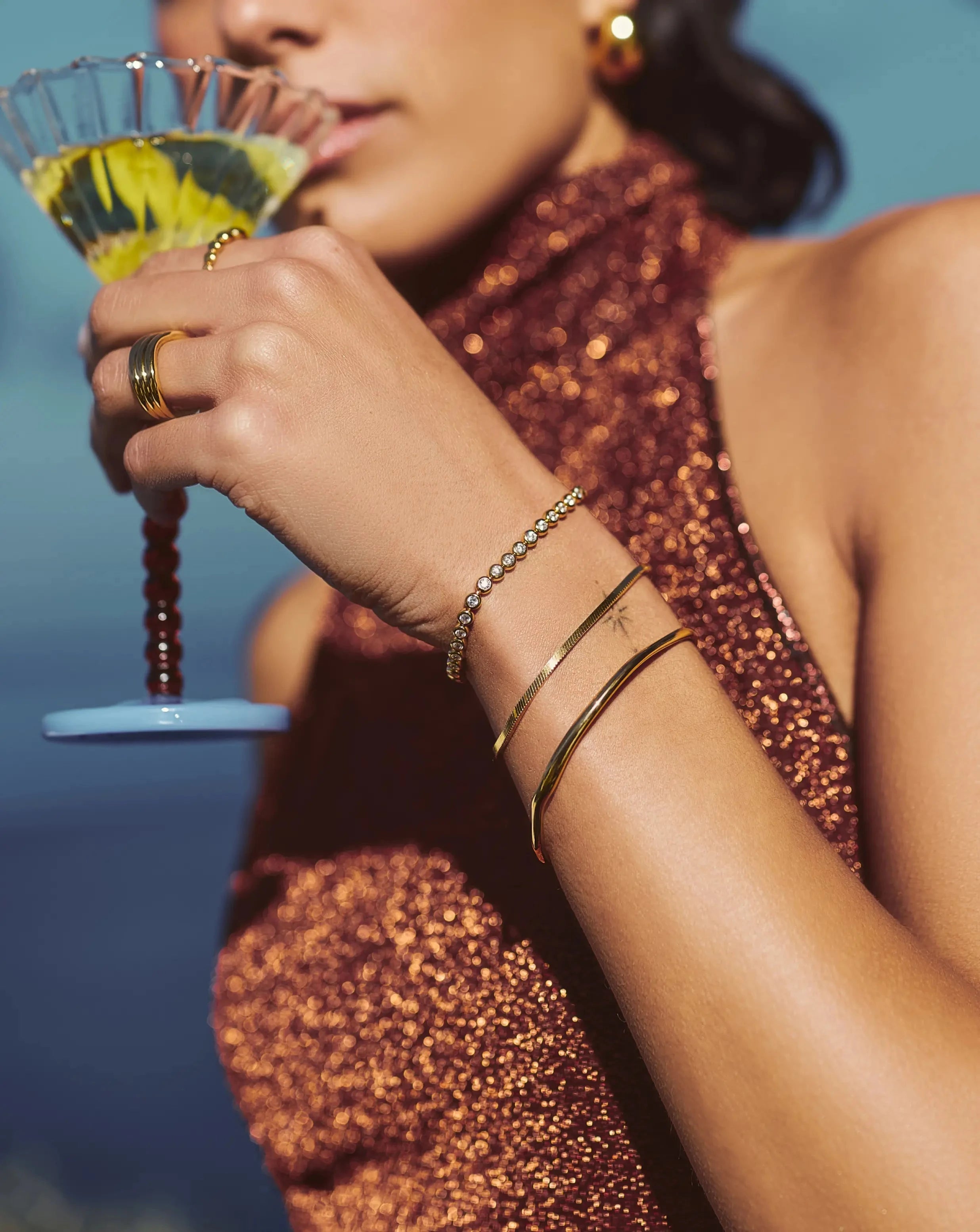 18k Gold Vermeil Cubic Zirconia Tennis Round Bracelet - Elegant Stackable Jewelry for Women, Perfect for Everyday Wear, Gifts & Special Occasions