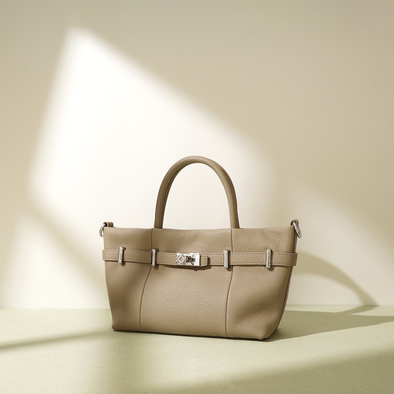 Genuine Leather Lychee Pattern Handbag - Stylish Tote Shoulder Bag & Crossbody Purse for Women | Perfect for Work, Travel & Everyday Use