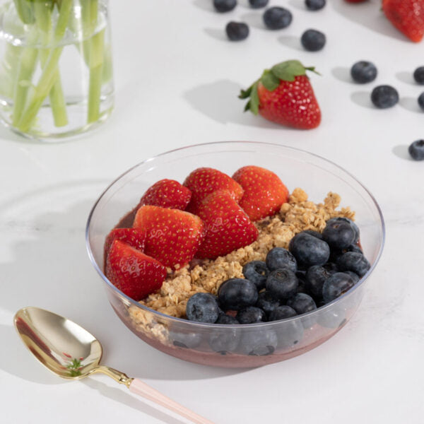 16 oz. Clear Round Premium Plastic Soup Bowls - Set of 10 | BPA-Free, Durable & Microwave Safe | Perfect for Restaurants, Catering & Home Use