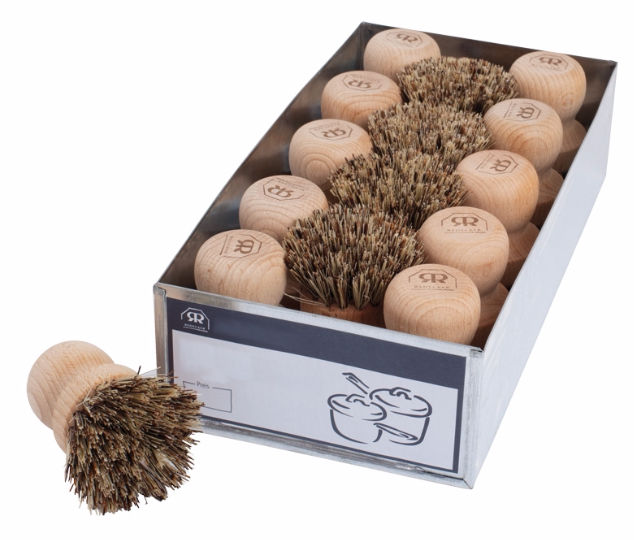 Grytborste Trägrepp - Wooden Handle Pot Brush for Kitchen Cleaning - Perfect for Non-Stick Pans, Cast Iron, and Stainless Steel Cookware