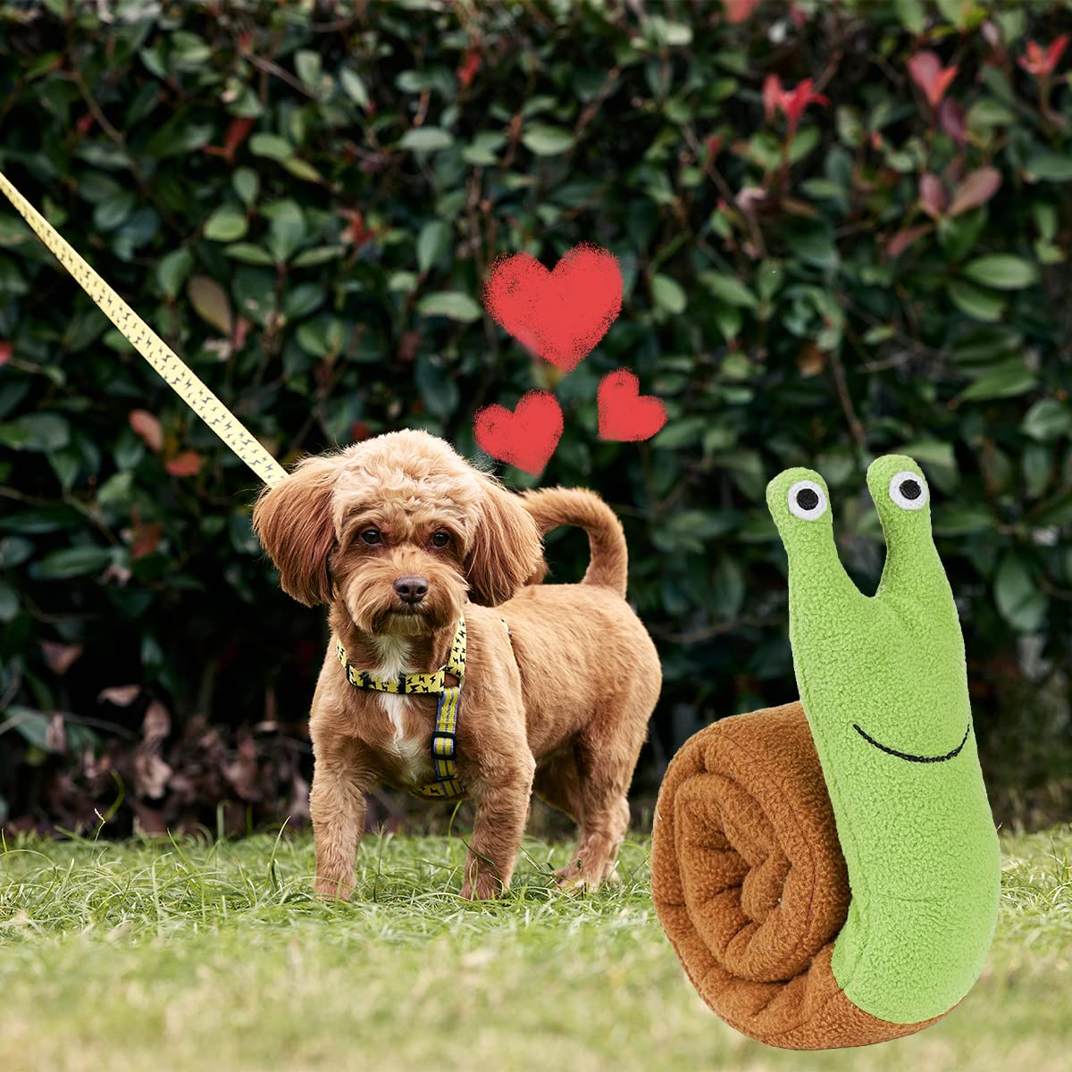 Interactive Dog Puzzle Toy Snuffle Snail - Plush Squeaky Foraging Game for Puppy Training, Stress Relief & Mental Stimulation | Perfect for Indoor Play, Boredom Busters & Enrichment Activities (Green)