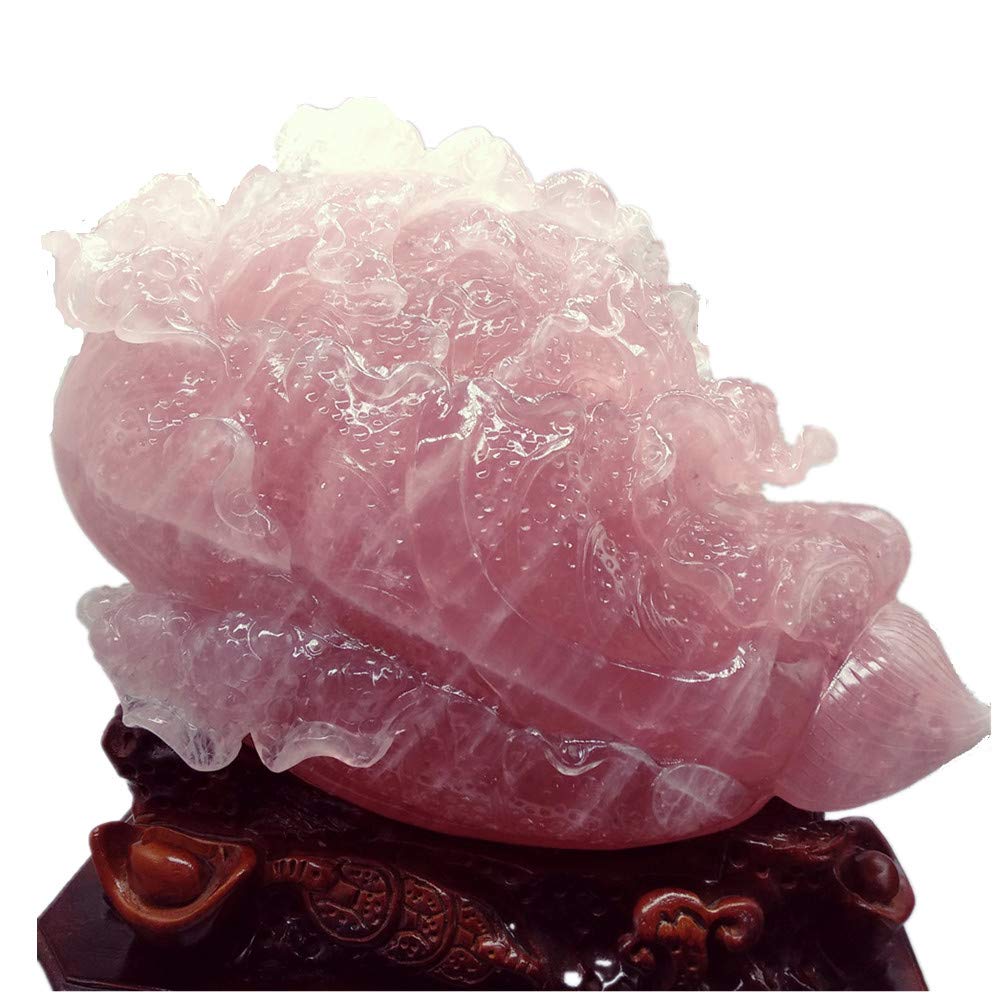 Rose Quartz Crystal Carving - Feng Shui Decor, Healing Stone for Home & Office, Perfect for Meditation & Positive Energy