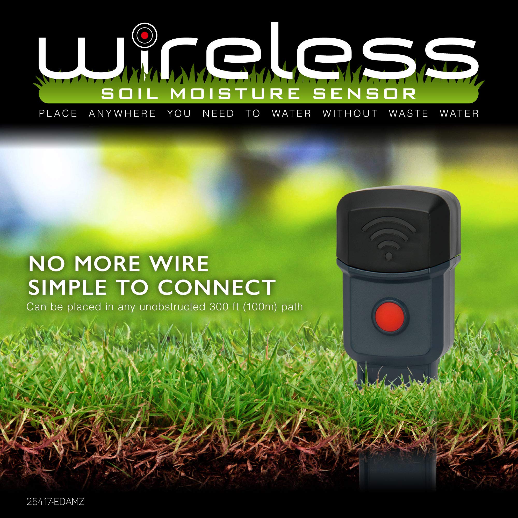 Eden 25417 Wireless Soil Moisture Sensor with Bluetooth - Smart Plant Watering Timer for Indoor/Outdoor Gardens, Greenhouse & Farm Use