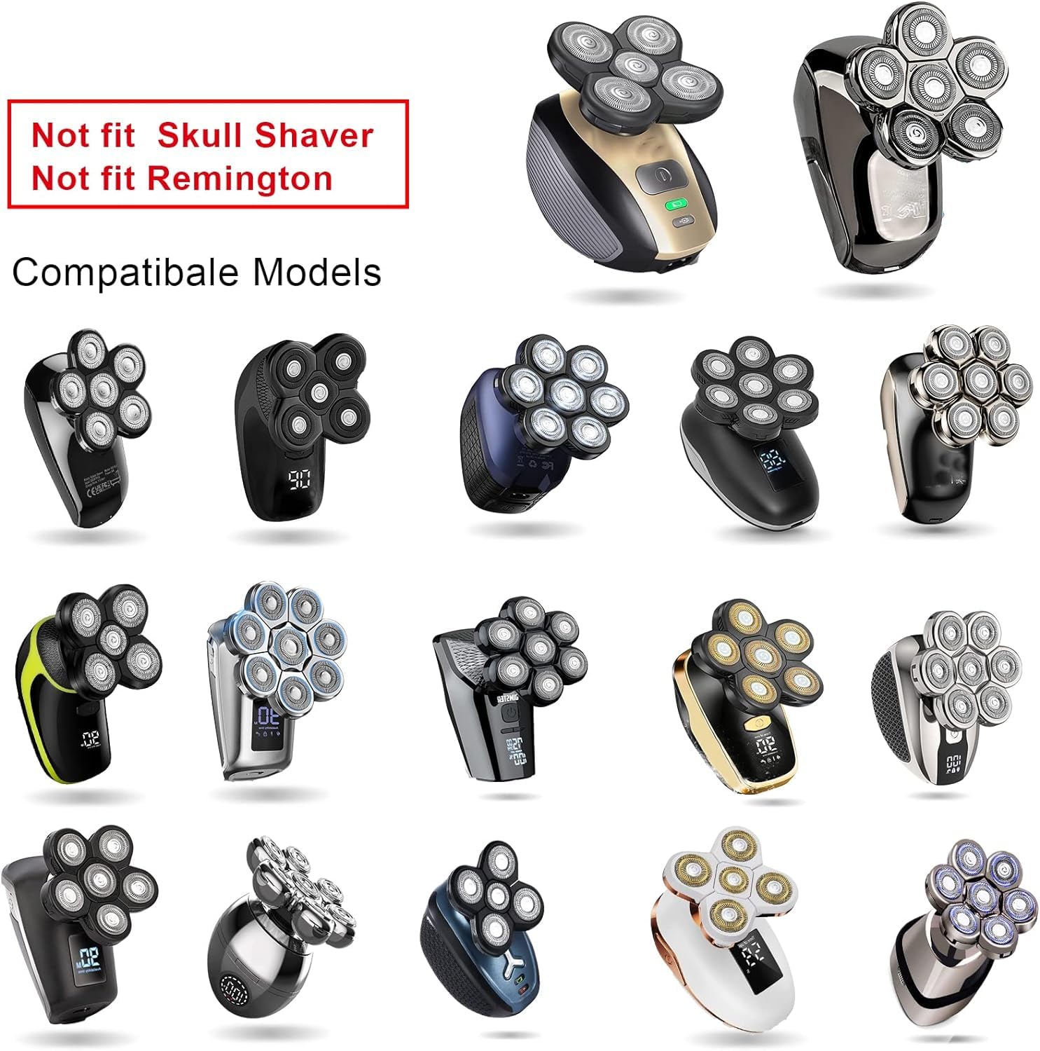 6 Head Electric Shaver Replacement Blades - Stainless Steel Rotary Razor Refills for Men's Grooming - Perfect for Philips Norelco & Braun Shavers - Home & Travel Use
